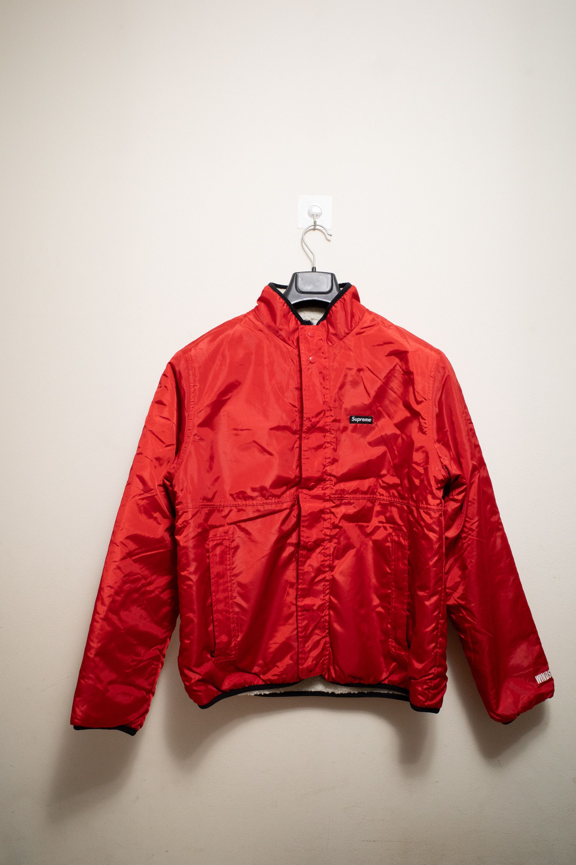 L Supreme reversible logo fleece jacket