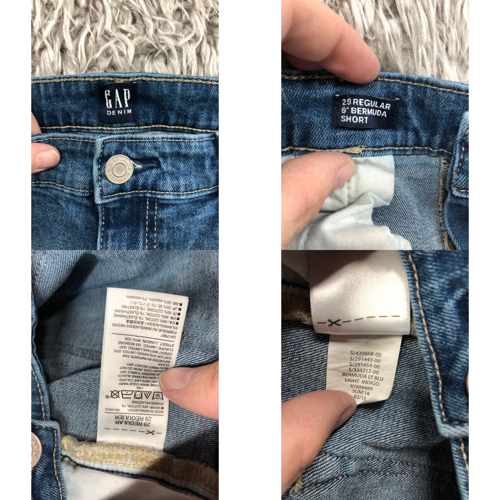 Gap Gap Bermuda Shorts Womens Size 29 Mid Rise Dark Wash Blue Denim Jean Size 29" - 8 Thumbnail