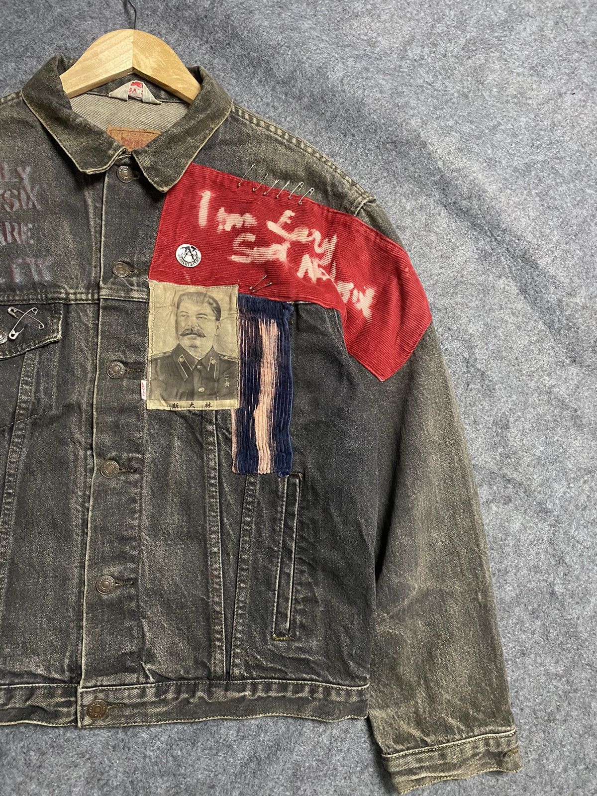Levi's Vintage Clothing Trash Faded Levi’s Denim Custom Punk Jacket Size US M / EU 48-50 / 2 - 5 Thumbnail