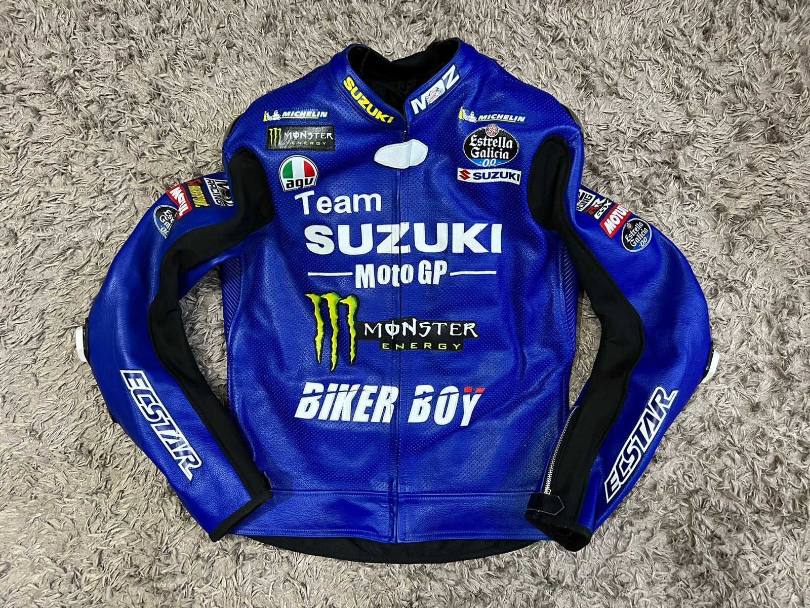 Other Vintage Suzuki Men's Leather Jacket, Moto Rider Size US XL / EU 56 / 4 - 1 Thumbnail