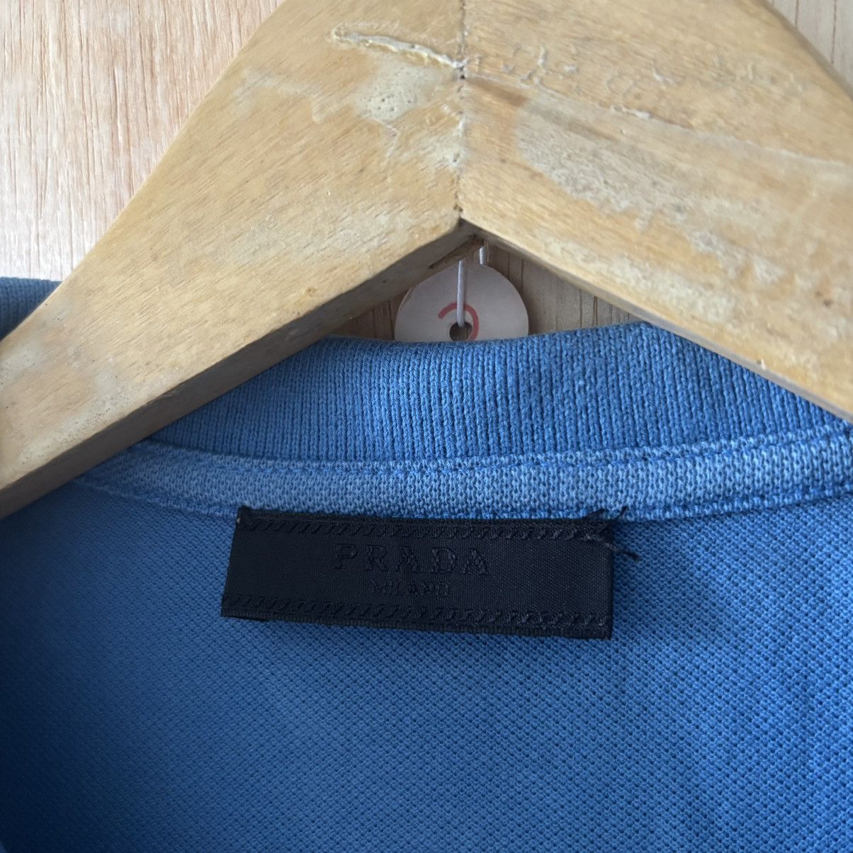 Prada Prada Red Tab Logo Blue Polo Shirt Size US L / EU 52-54 / 3 - 3 Thumbnail