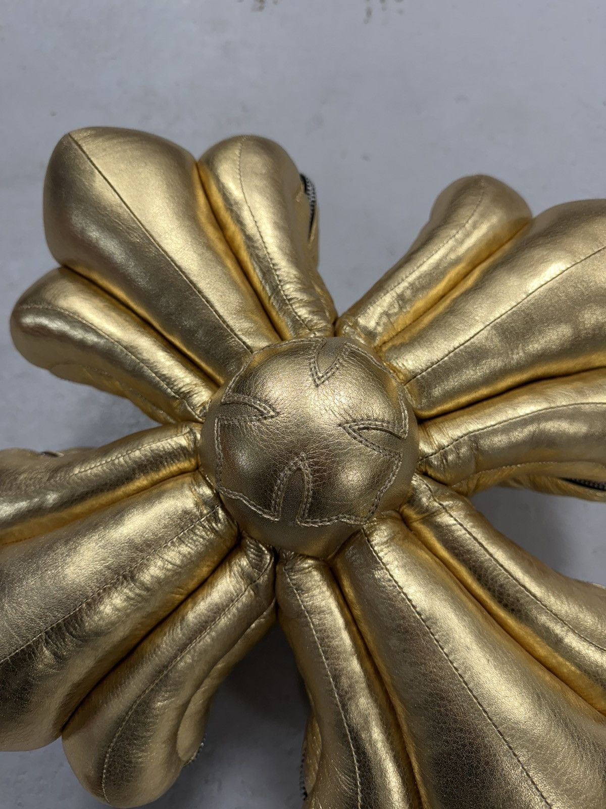 Chrome Hearts Chrome Hearts XL Plus Pillow Cushion Gold Leather 925 Cross Size ONE SIZE - 10 Thumbnail