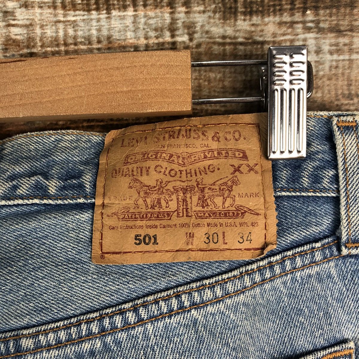 Levi's Levis 501 Blue Denim ripped vintage Pants #A2576 Size 30" / US 8 / IT 44 - 20 Thumbnail
