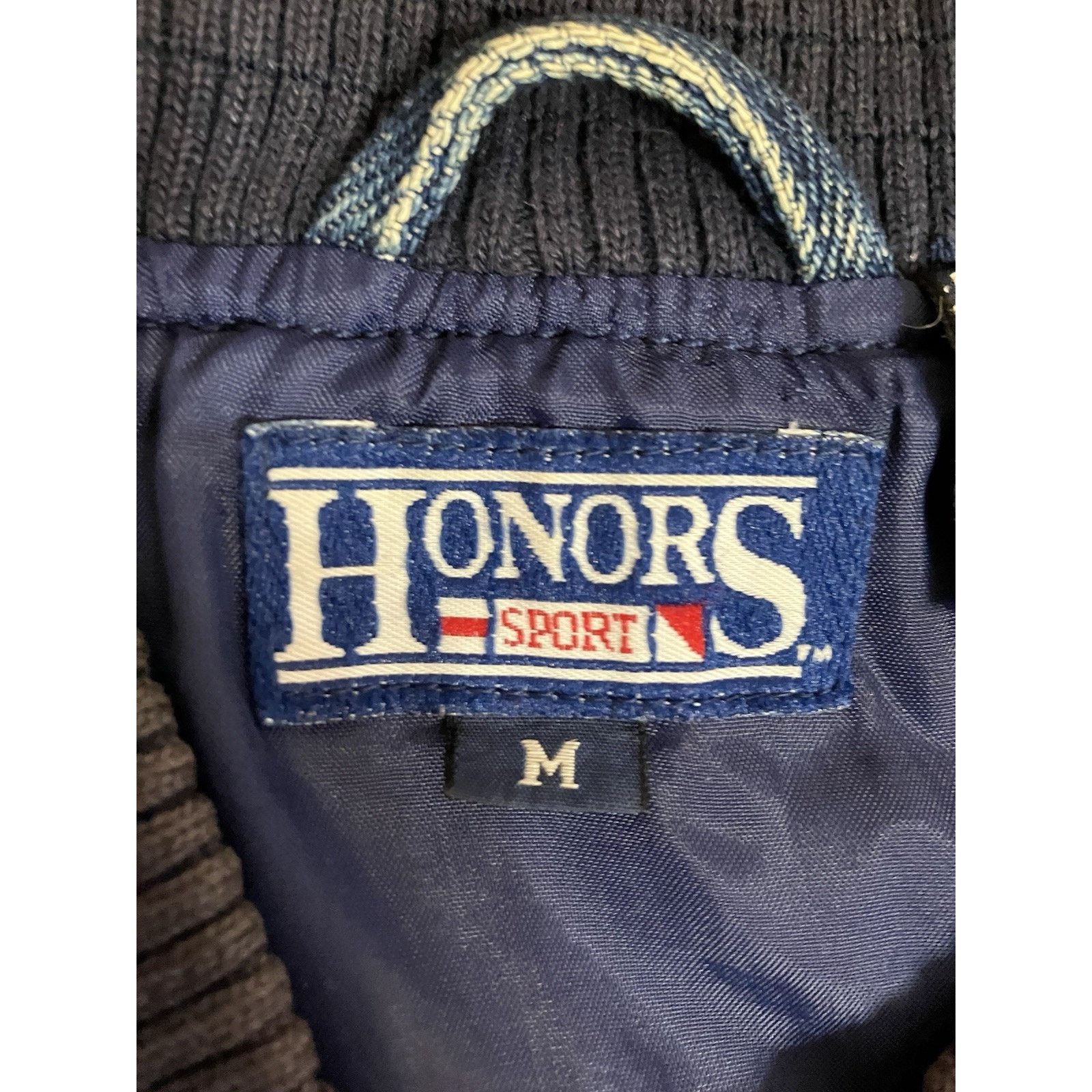 Starter Vtg Honors Sport Jacket Mens Medium Blue Varsity Denim Zip Size US M / EU 48-50 / 2 - 2 Thumbnail