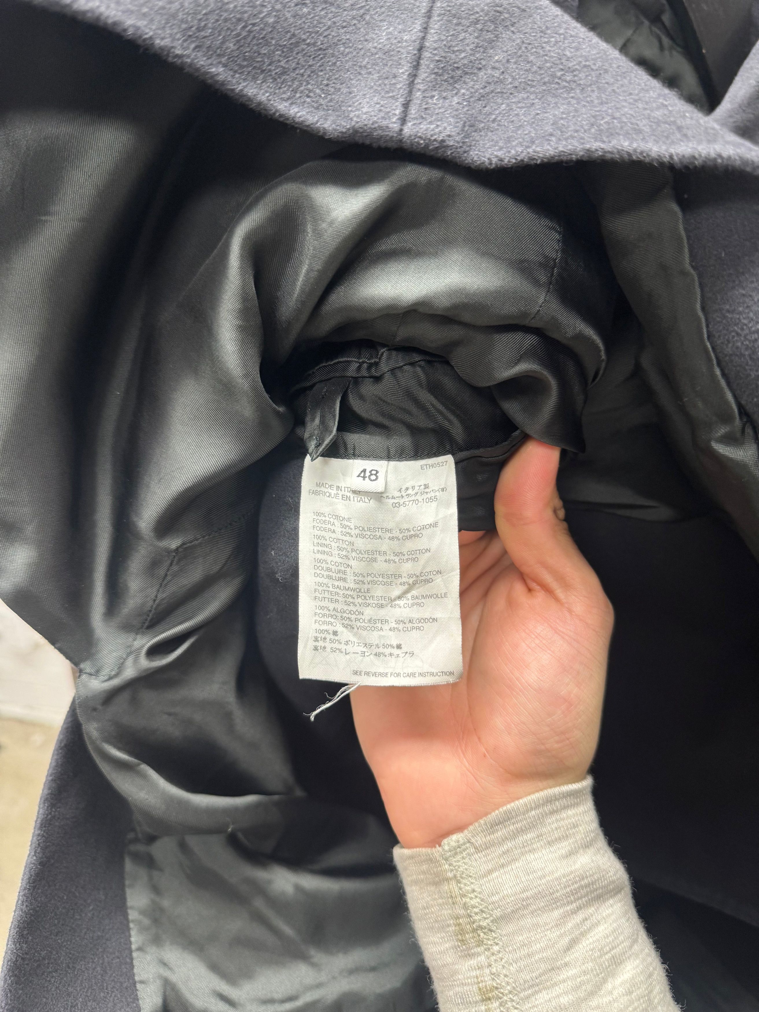 Helmut Lang Helmut Lang ‘Plum’ Faded Black Moleskin Double Breasted Coat Size US M / EU 48-50 / 2 - 4 Thumbnail