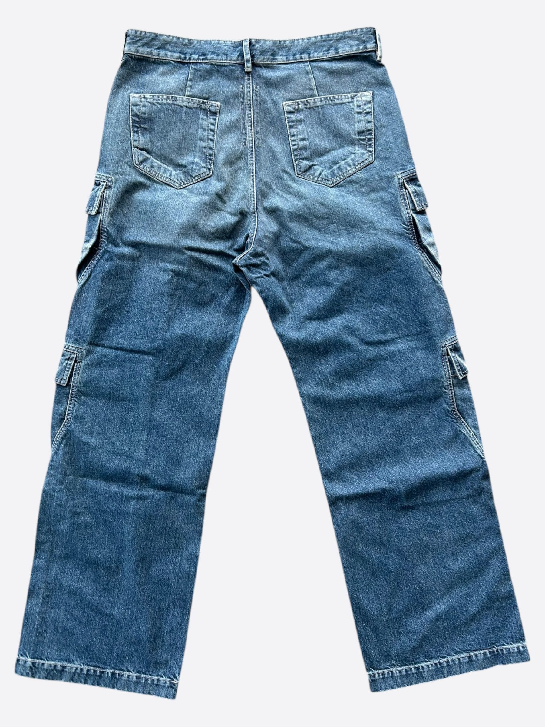 Rick Owens Rick Owens Indigo Blue Cargo Jeans Size US 31 - 2 Thumbnail