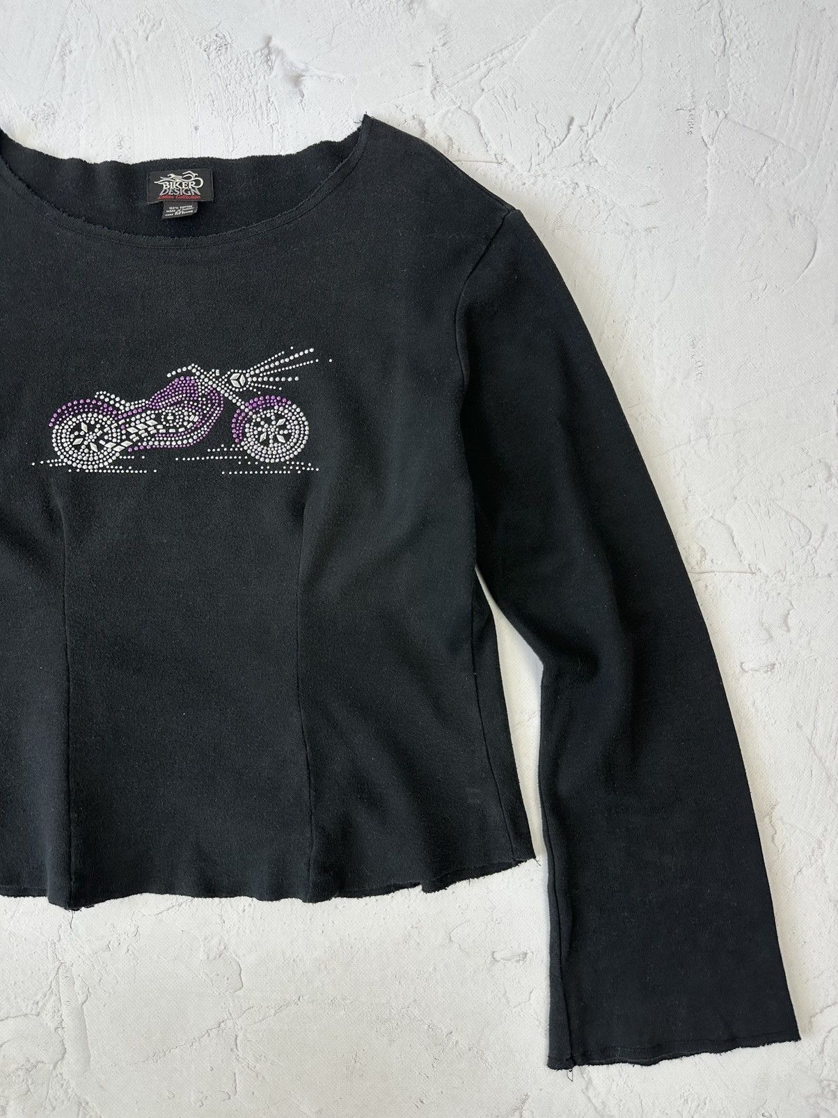 Vintage Y2K Vintage Moto Distressed Flared Sleeve Sweater Size L / US 10 / IT 46 - 4 Thumbnail