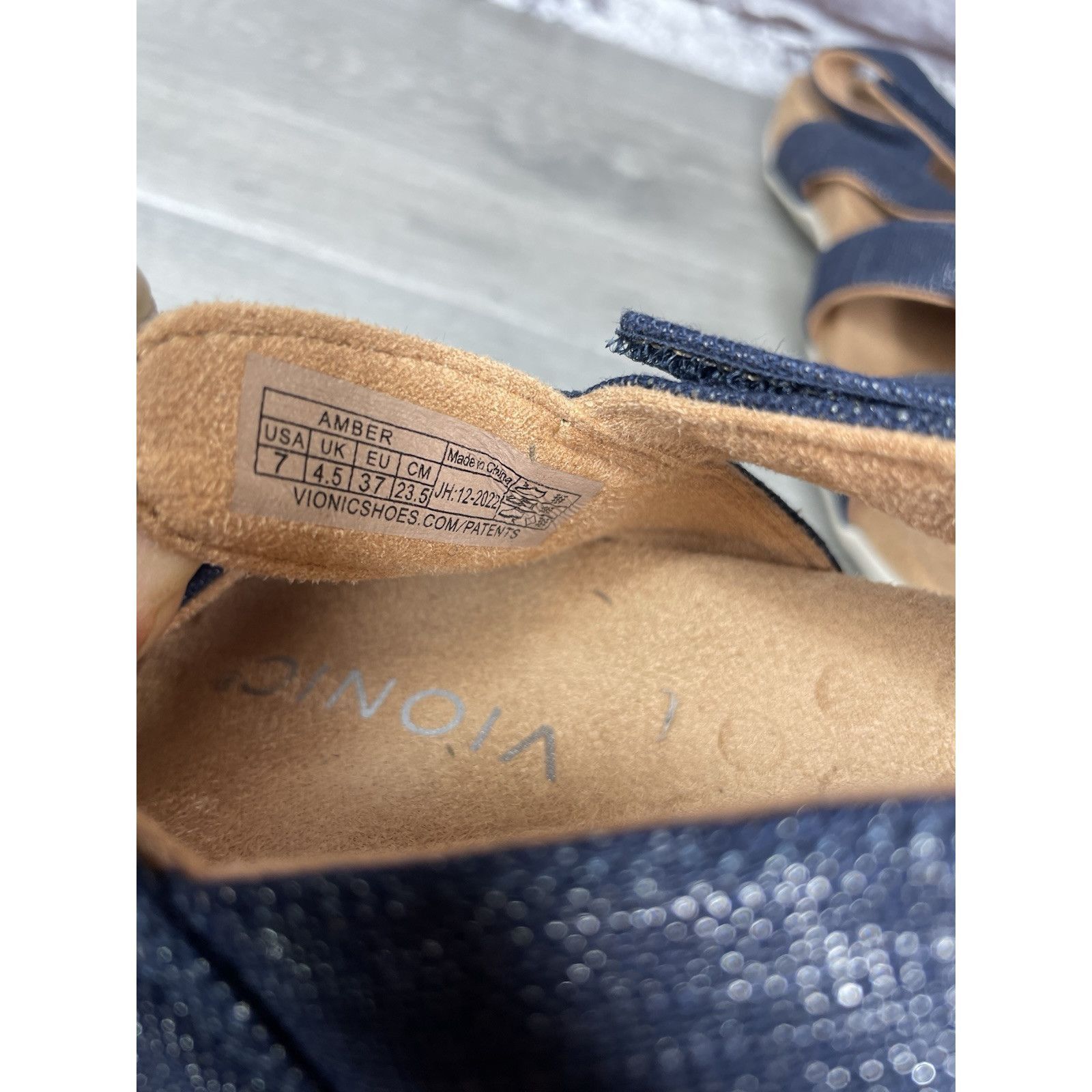 Etonic Vionic Amber Navy Blue Synthetic Adjustable Strappy Sandals Size US 7 / IT 37 - 10 Thumbnail