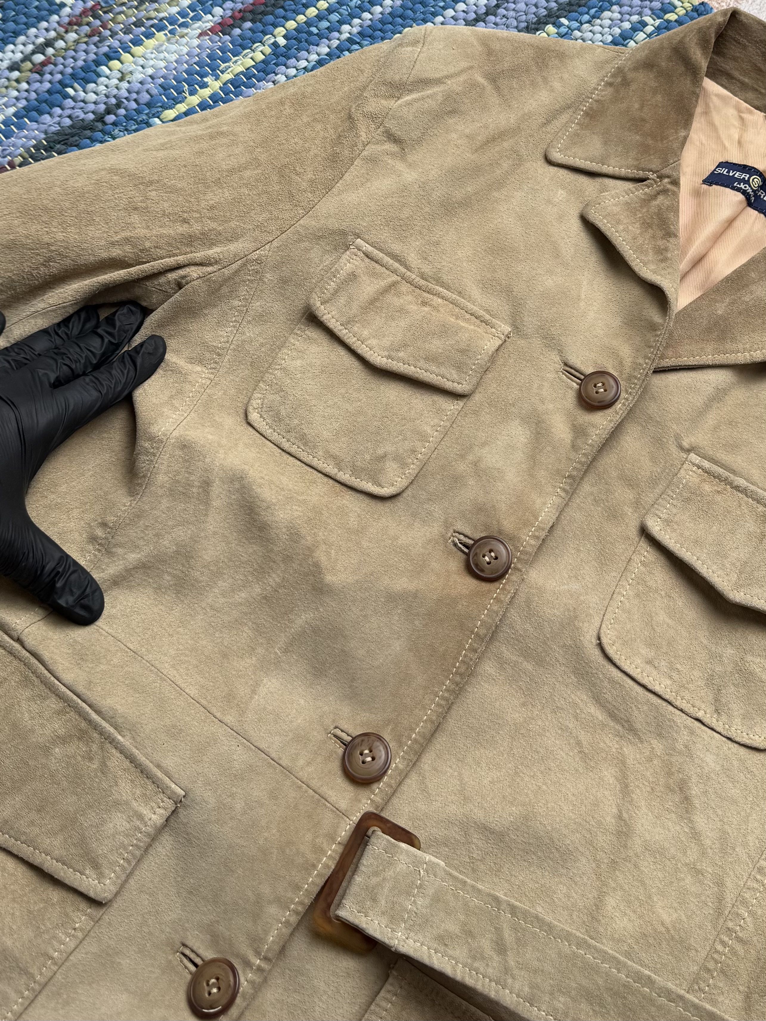 Vintage Vintage Real Pig Suede Jacket With Belt A8(V1)D15 Size L / US 10 / IT 46 - 7 Thumbnail