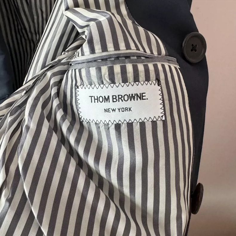Thom Browne Thom Browne Deep blue gold buttoned trench coat Size US S / EU 44-46 / 1 - 3 Thumbnail