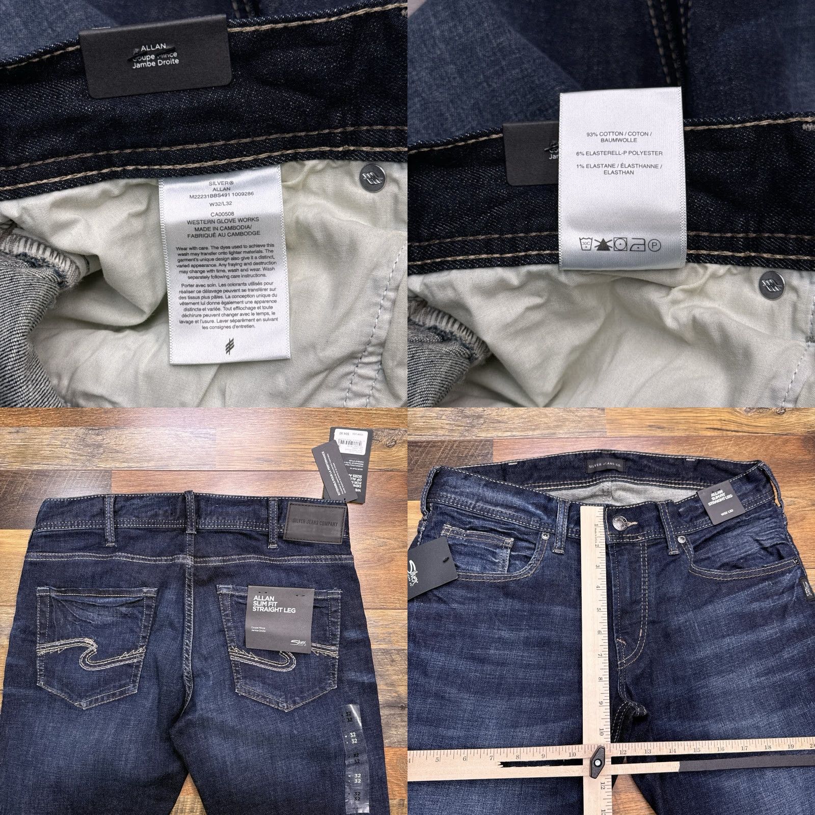 Silver Jeans Co. Silver Jeans Jeans Slim Straight Leg Stretch 32x32 Mens Button Zip Denim 5-Pocket Blue Medium Wash City Logo Size US 32 / EU 48 - 8 Thumbnail