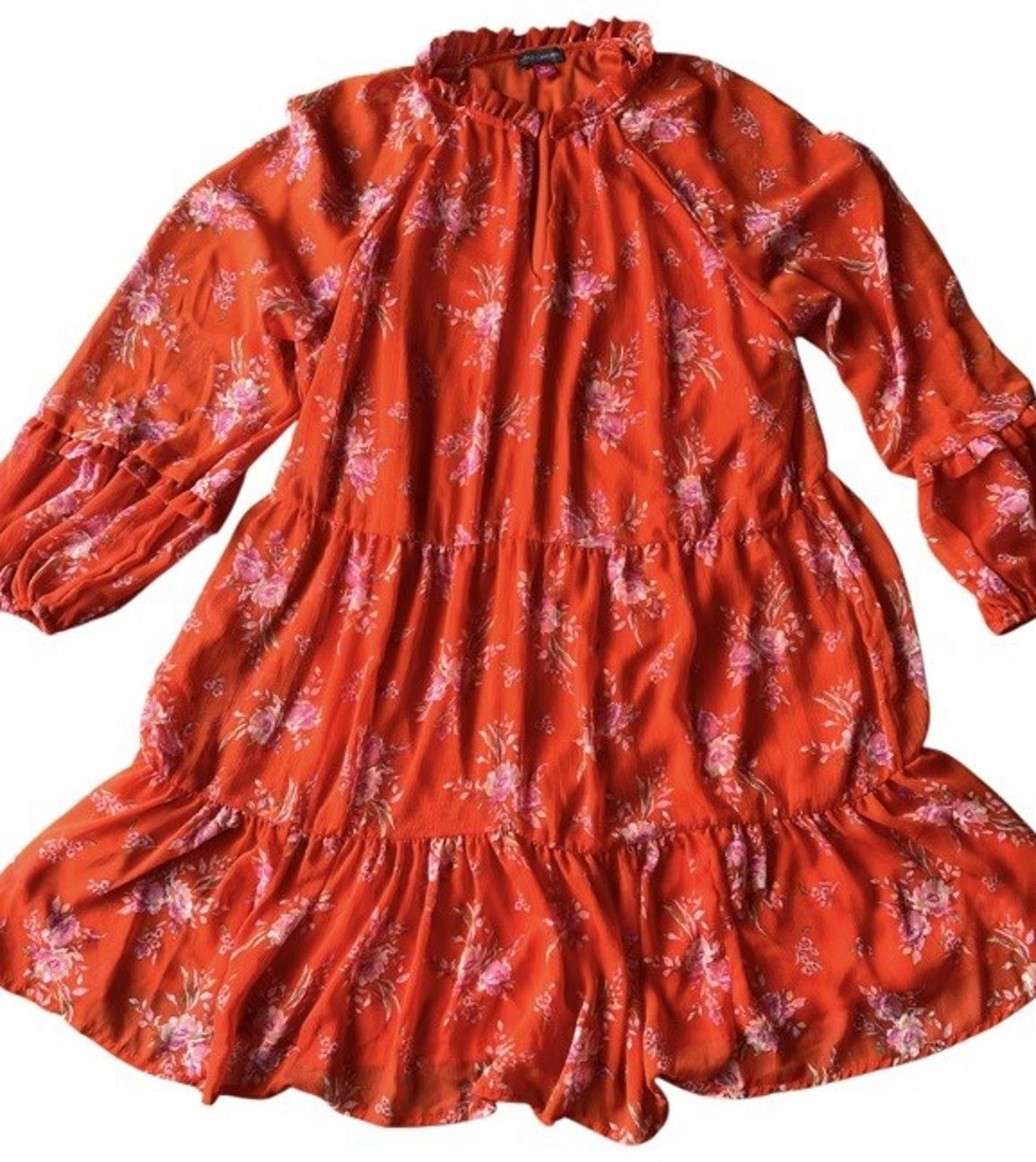 Vince Camuto Vince Camuto orange floral shift dress XL Size XL / US 12-14 / IT 48-50 - 2 Thumbnail