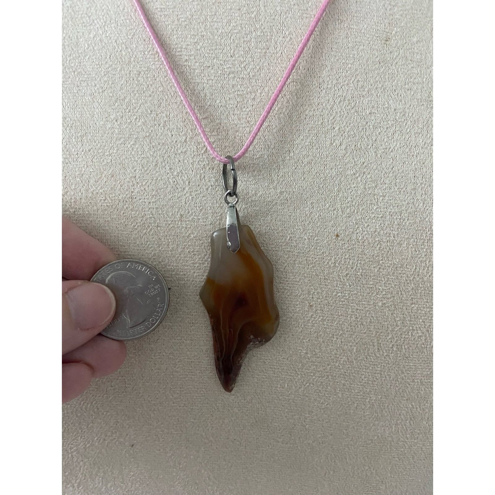 Other Brown agate slice pendant necklace Size ONE SIZE - 2 Thumbnail