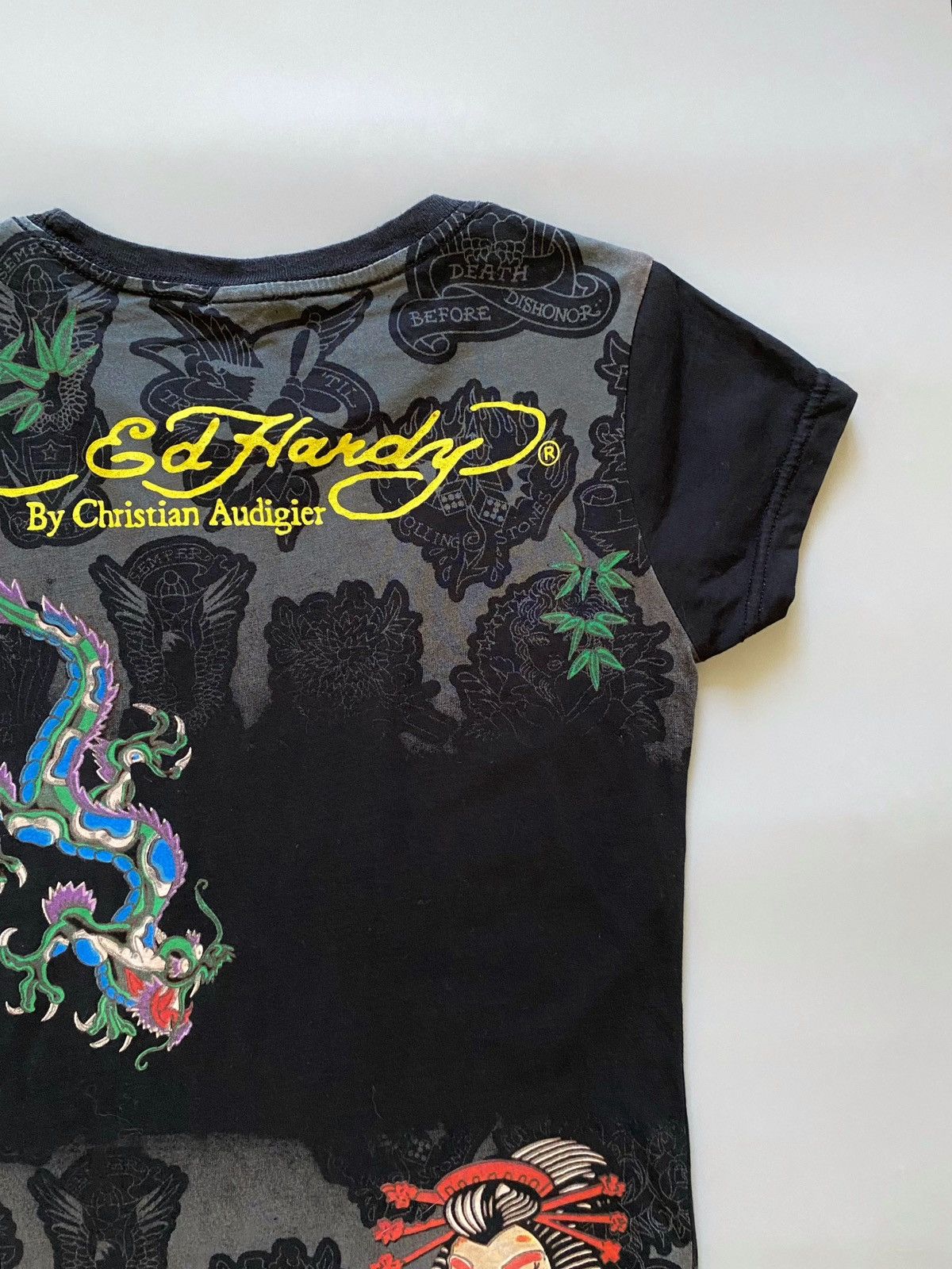 Ed Hardy Vintage Ed Hardy By Christian Audigier Overprint T-Shirt Size S / US 4 / IT 40 - 11 Thumbnail