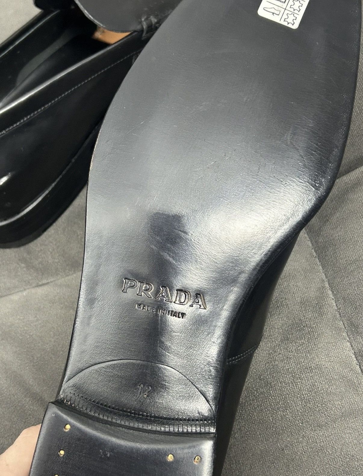 Prada Prada black leather loafers Size US 12 / EU 45 - 3 Thumbnail