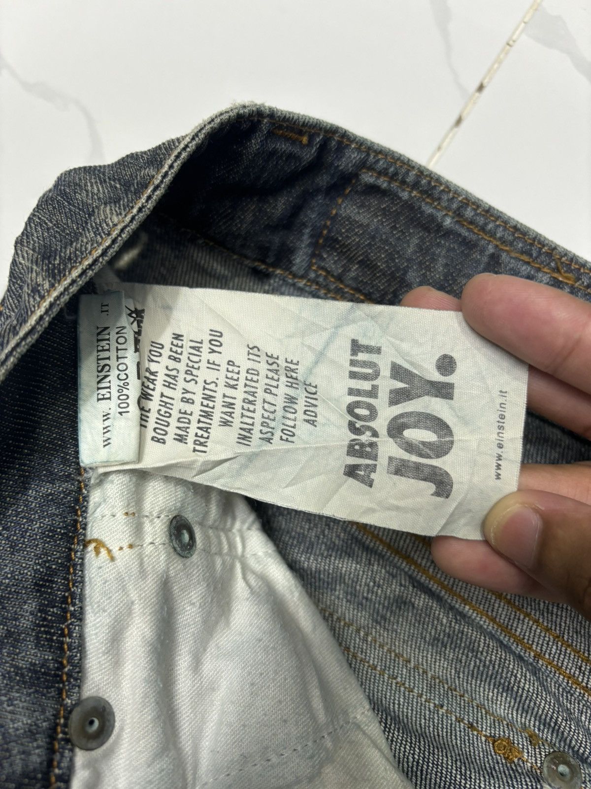 If Six Was Nine 🔥PUNK BRITISH FLAG ABSOLUTE JOY RIPPED DENIM JEANS Size US 33 - 12 Thumbnail