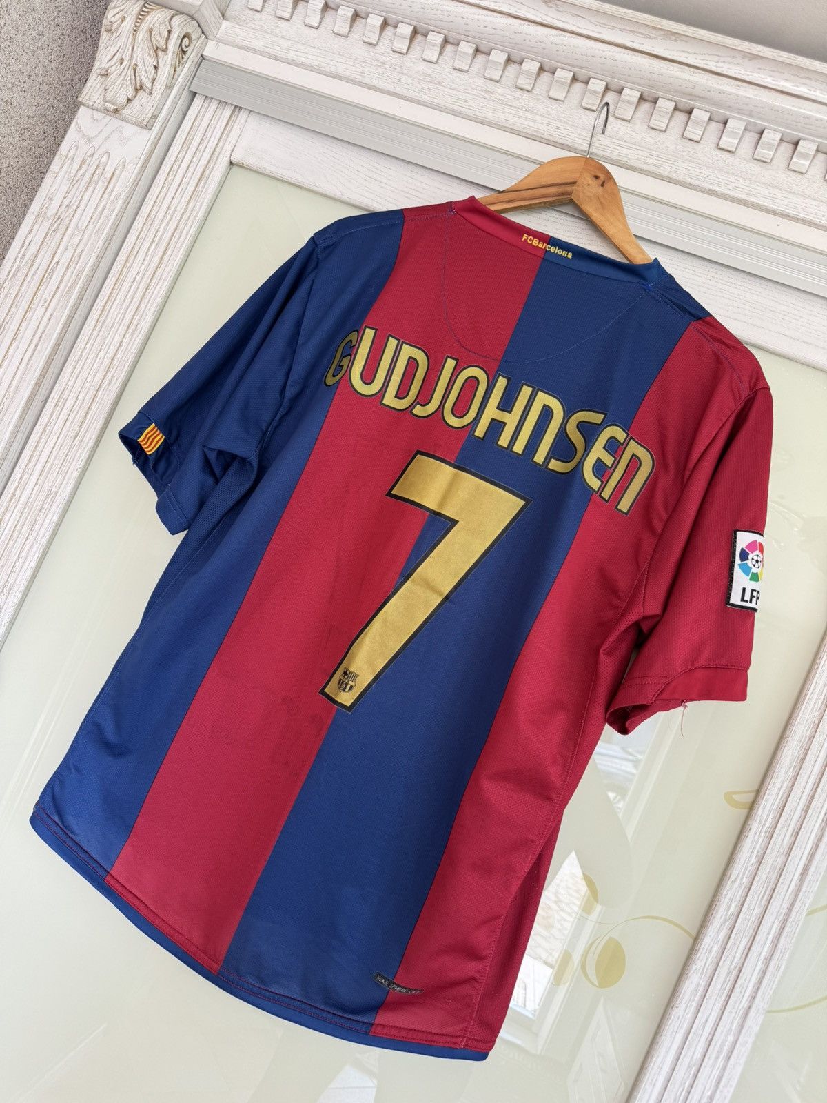 Nike × Vintage Vintage Gudjohnsen #7 Barcelona 2006-2007 Home Soccer Jersey Size US L / EU 52-54 / 3 - 8 Thumbnail