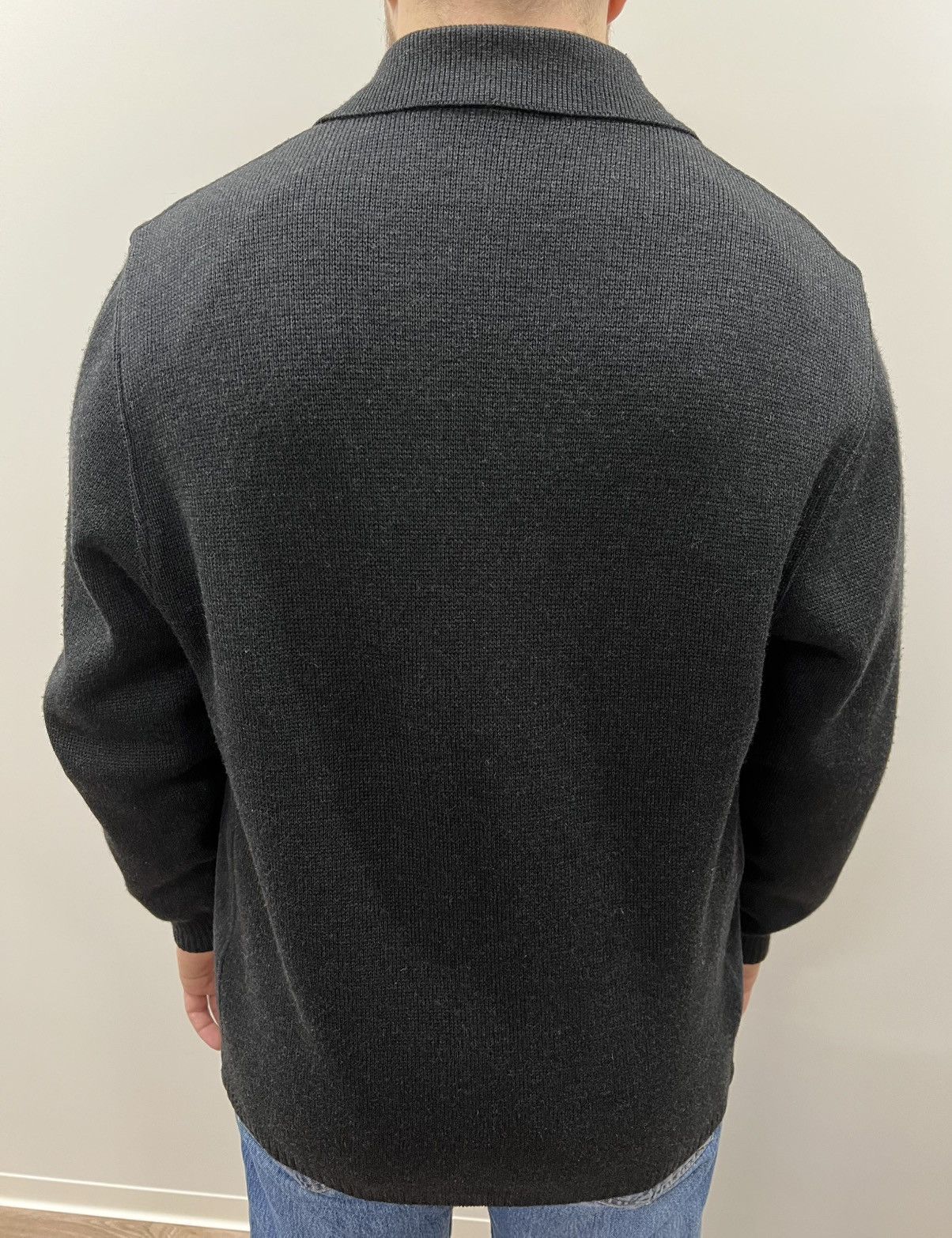 Burberry × Vintage Burberry Wool Gray Jacket Knit Sleeve Coat Size US L / EU 52-54 / 3 - 18 Thumbnail