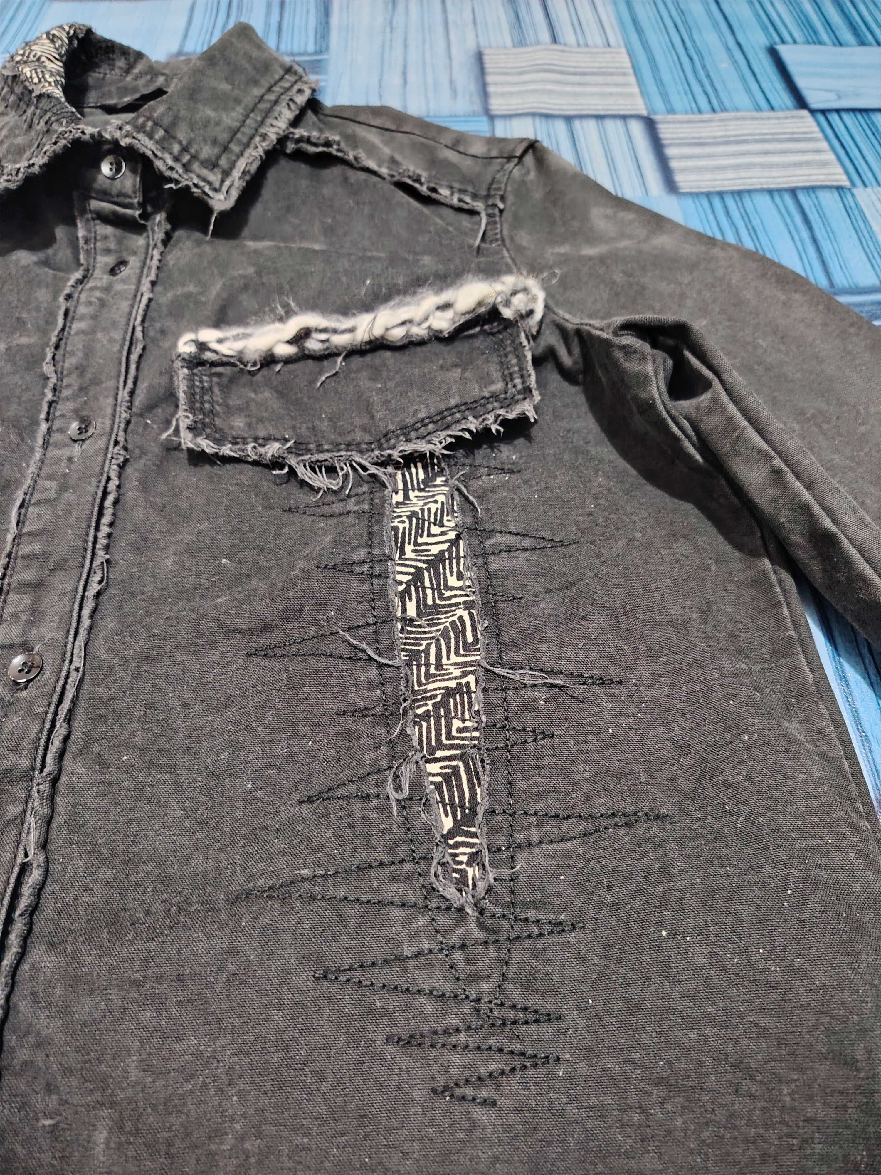14th Addiction Distressed Japanese Tankus Shirt patchwork design Size US S / EU 44-46 / 1 - 5 Thumbnail