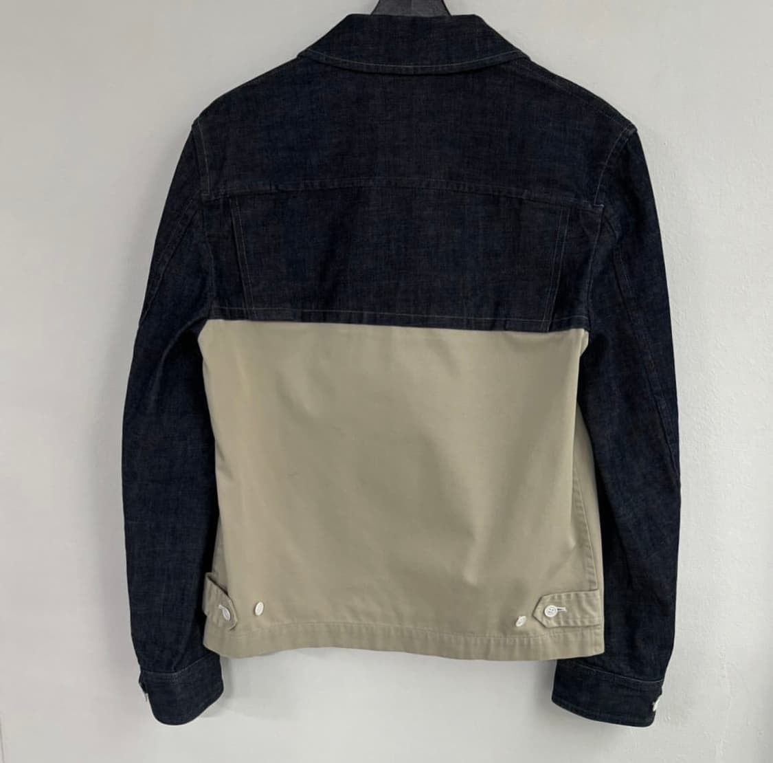 Comme des Garcons Homme Plus o1tko10825 Zip-Up Denim Hybrid Jacket in Blue/Beige Size US L / EU 52-54 / 3 - 2 Thumbnail