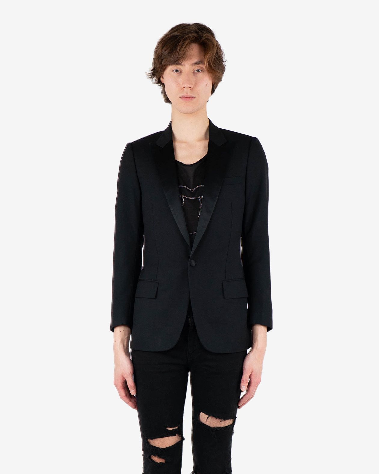Dior Black Classic Smoking Blazer (SS02) Size US S / EU 44-46 / 1 - 4 Thumbnail