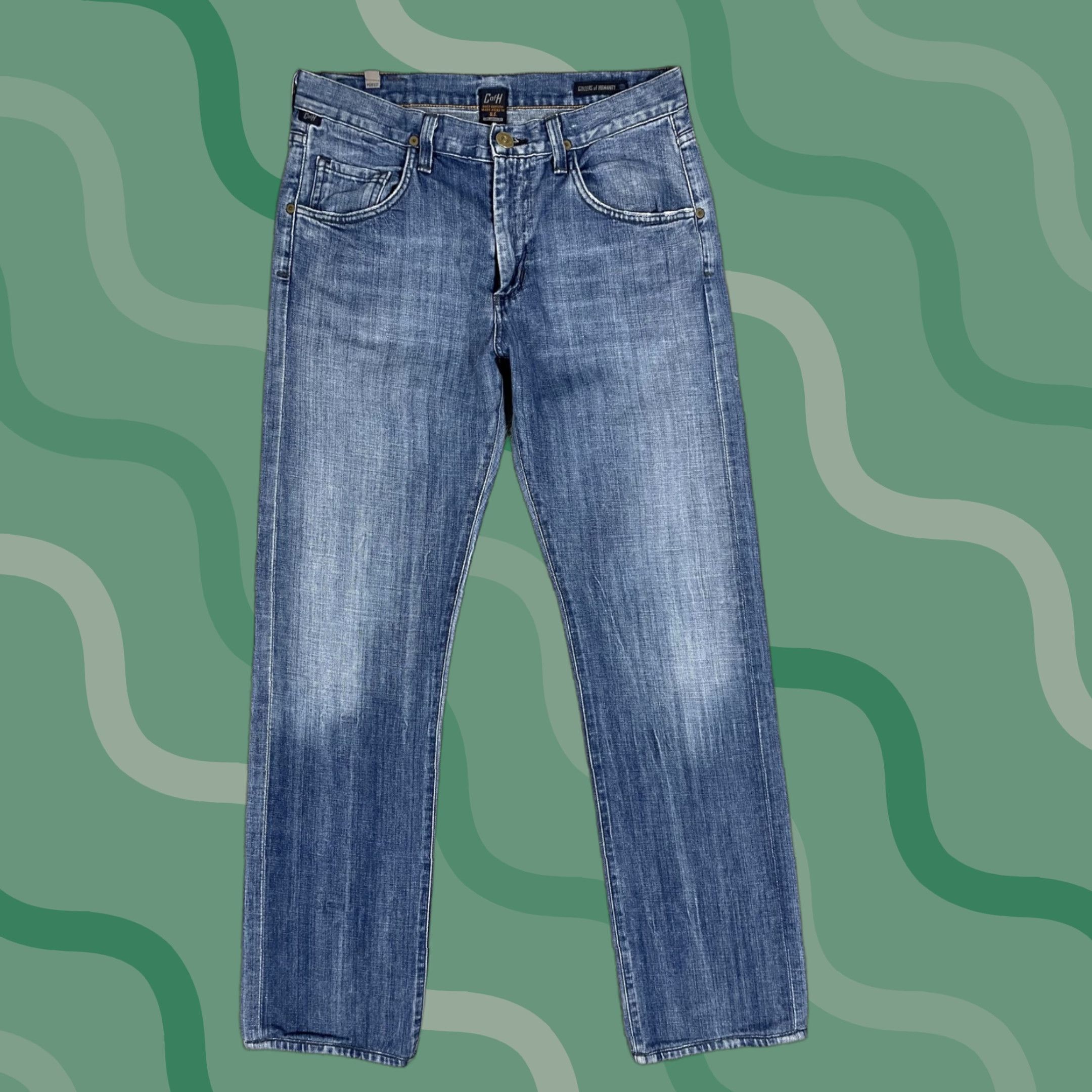 CITIZENS OF HUMANITY Perfect Jeans Mens 31 Blue Straight Leg Denim Made in USA