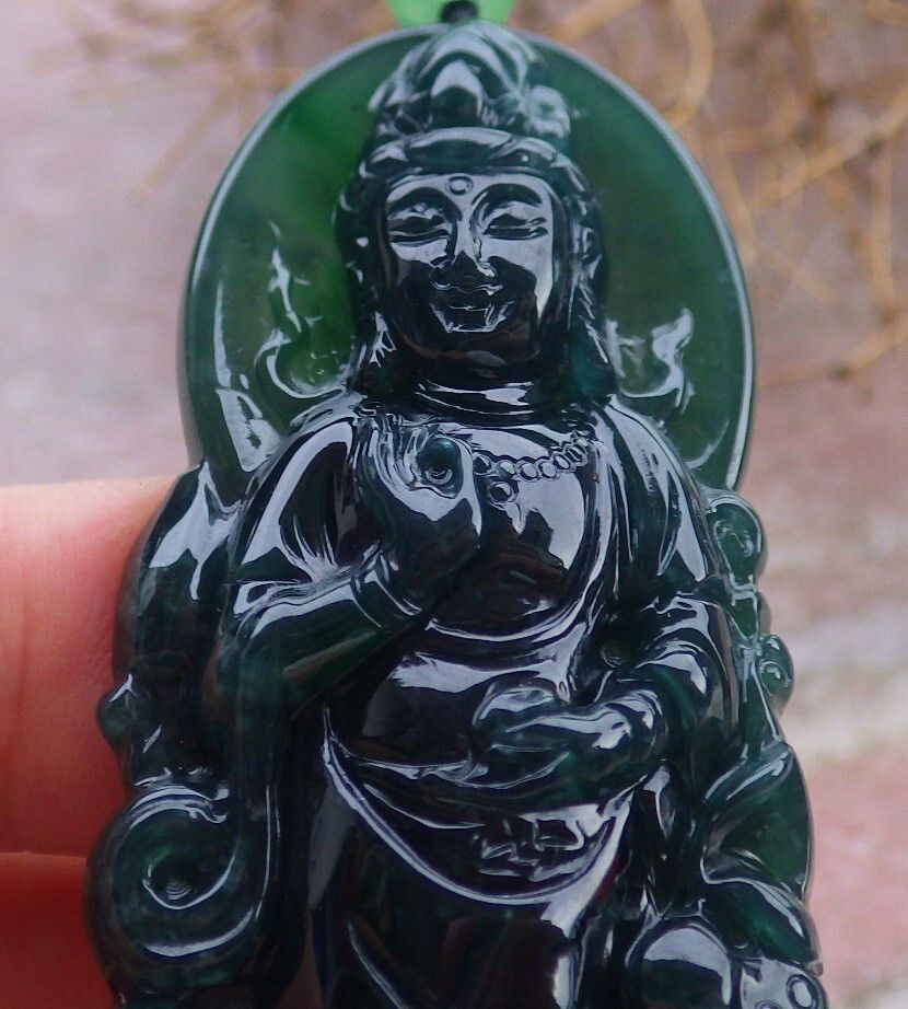Other 106927 VS Certified Jadeite Jade Green pendant Guanyin Size ONE SIZE - 4 Thumbnail