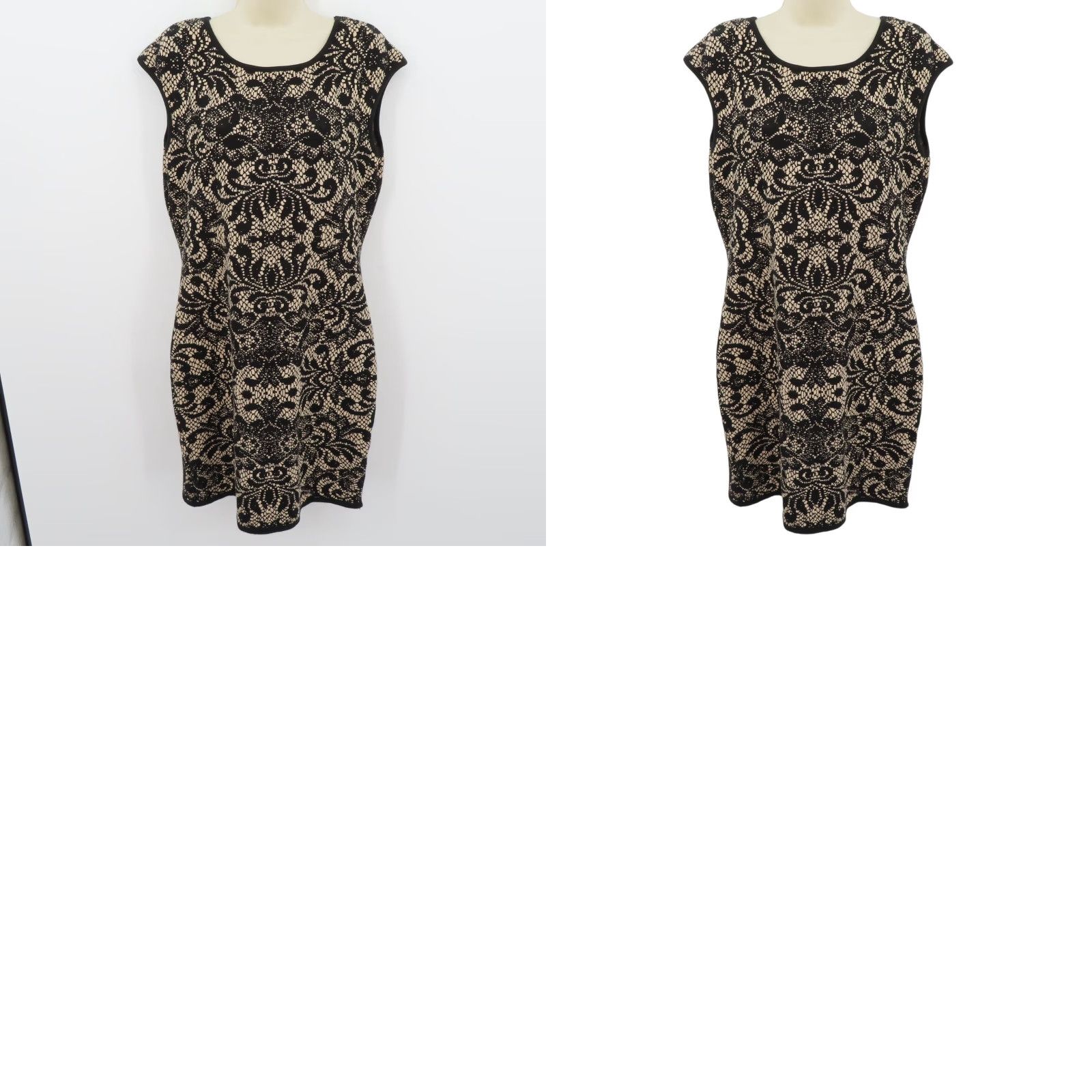 Torrid Torrid Plus 2X Black Lace Print Knit Dress Sleeveless Scoop Neck Short Pint Bodycon Size XXL / US 16-18 / IT 52-54 - 8 Thumbnail