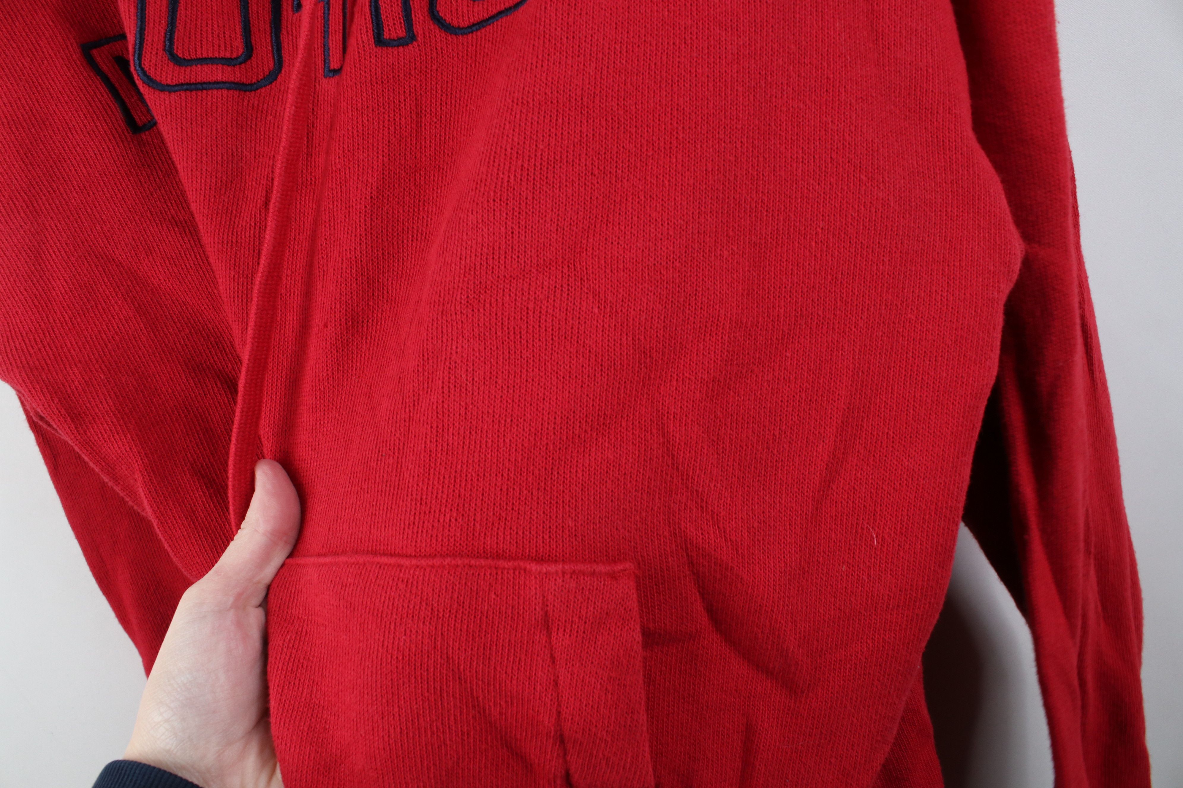 Nautica Vintage 90s Nautica Ribbed Knit Hoodie Sweater Red Cotton Size US M / EU 48-50 / 2 - 6 Thumbnail