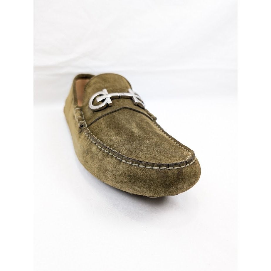 Salvatore Ferragamo o1rshd1 Suede Calf Loafers in Olive Size US 10 / EU 43 - 5 Thumbnail