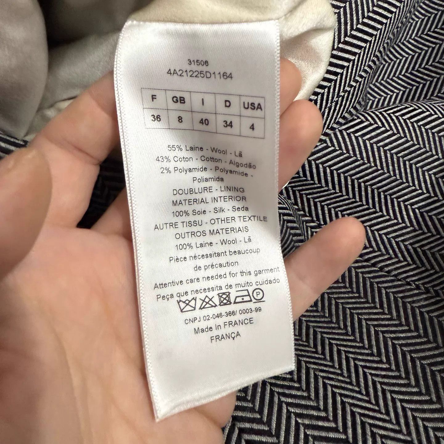 Dior Dior herringbone gray colorblock long wool suit 36 99new Size XS / US 0-2 / IT 36-38 - 4 Thumbnail