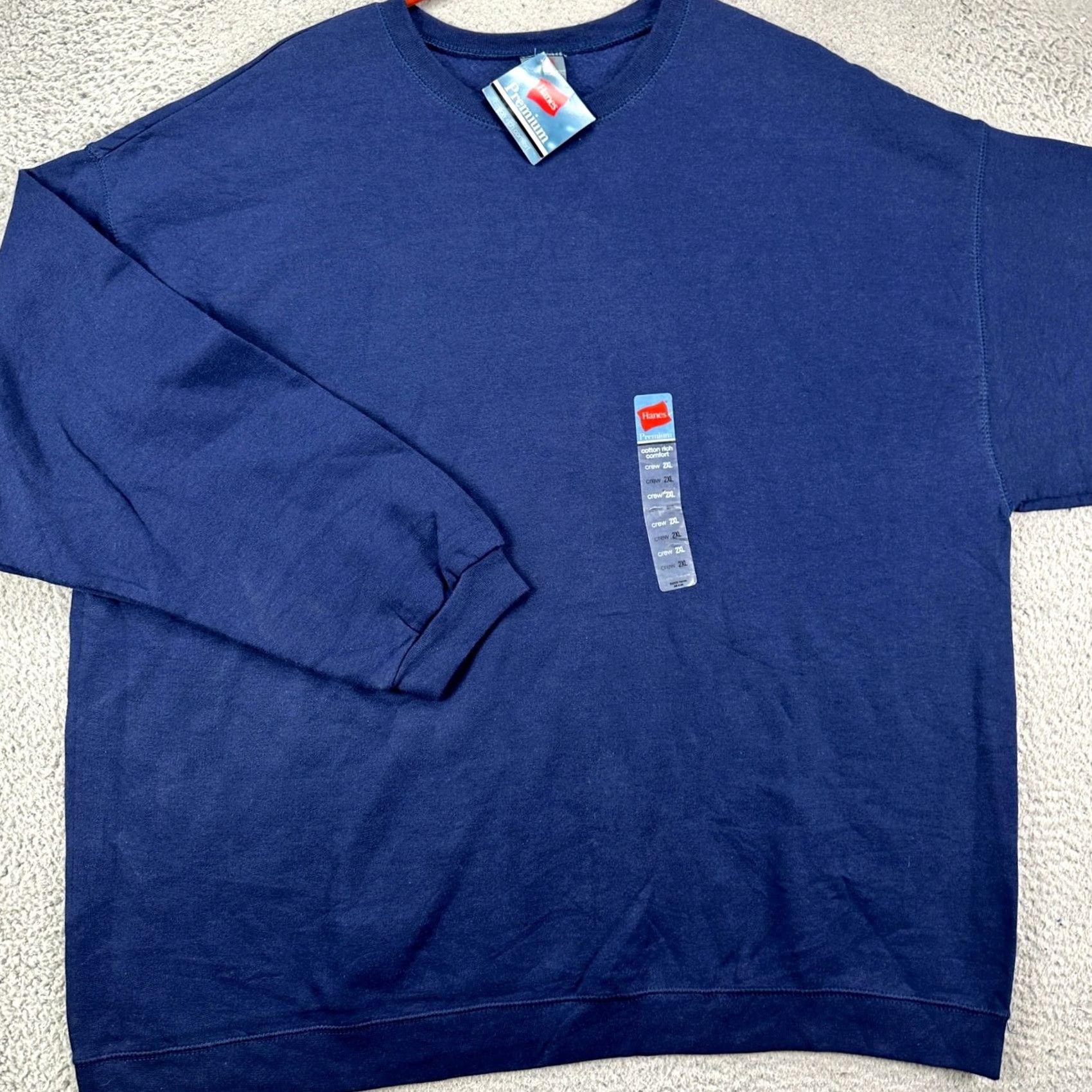 Hanes Hanes Crew Neck Sweatshirt Adult 2XL Dark Blue Pullover Knit Mens NEW Size US XXL / EU 58 / 5 - 2 Thumbnail