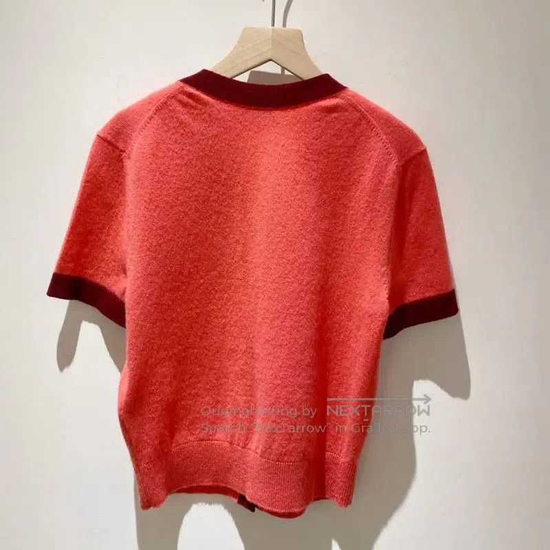 Chanel Chanel Red Cashmere Blend Short Sleeve Sweater . Size S / US 4 / IT 40 - 2 Thumbnail