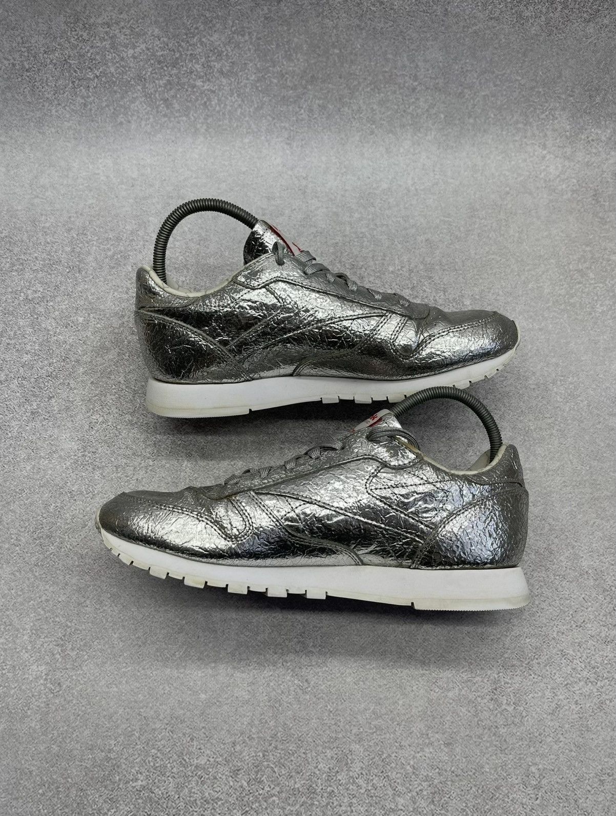 Reebok Womens Reebok Classic HD Leather Sneakers Silver Metallic Size US 8.5 / IT 38.5 - 3 Thumbnail