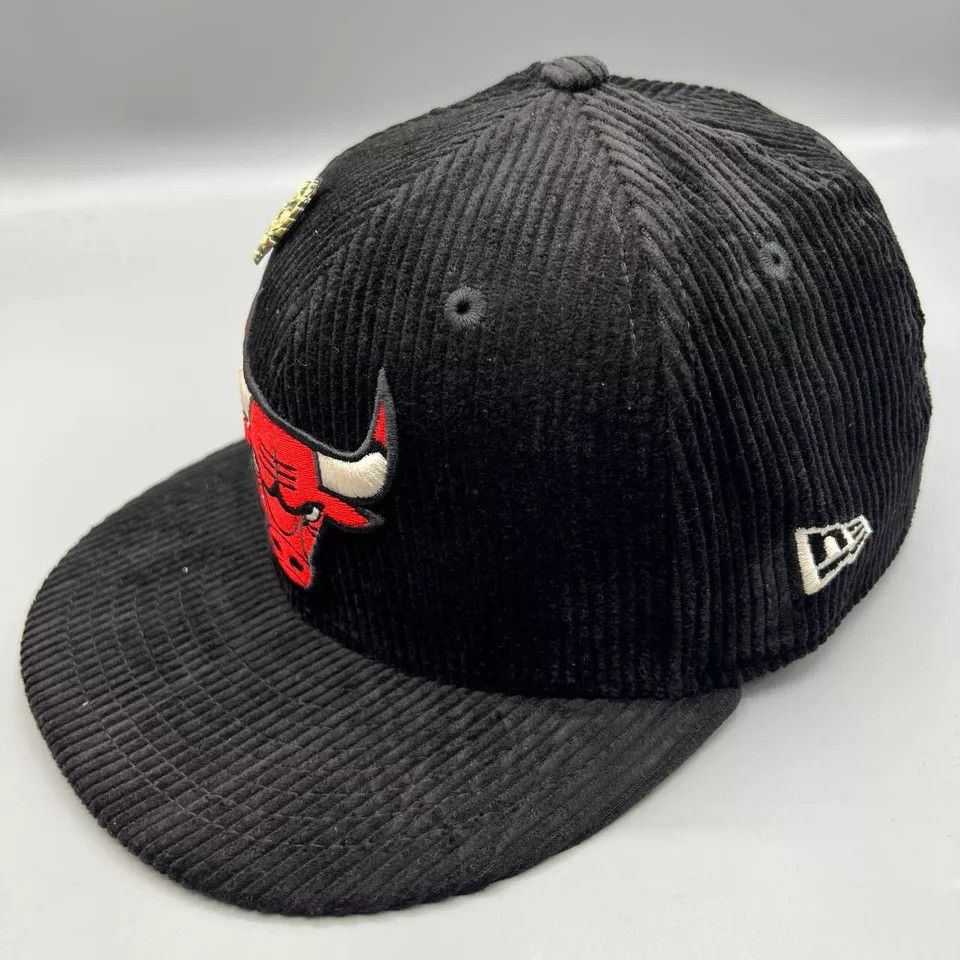 New Era Chicago Bulls Hat Men 7 1/4 Corduroy 59Fifty New Era Fitted Size ONE SIZE - 2 Thumbnail
