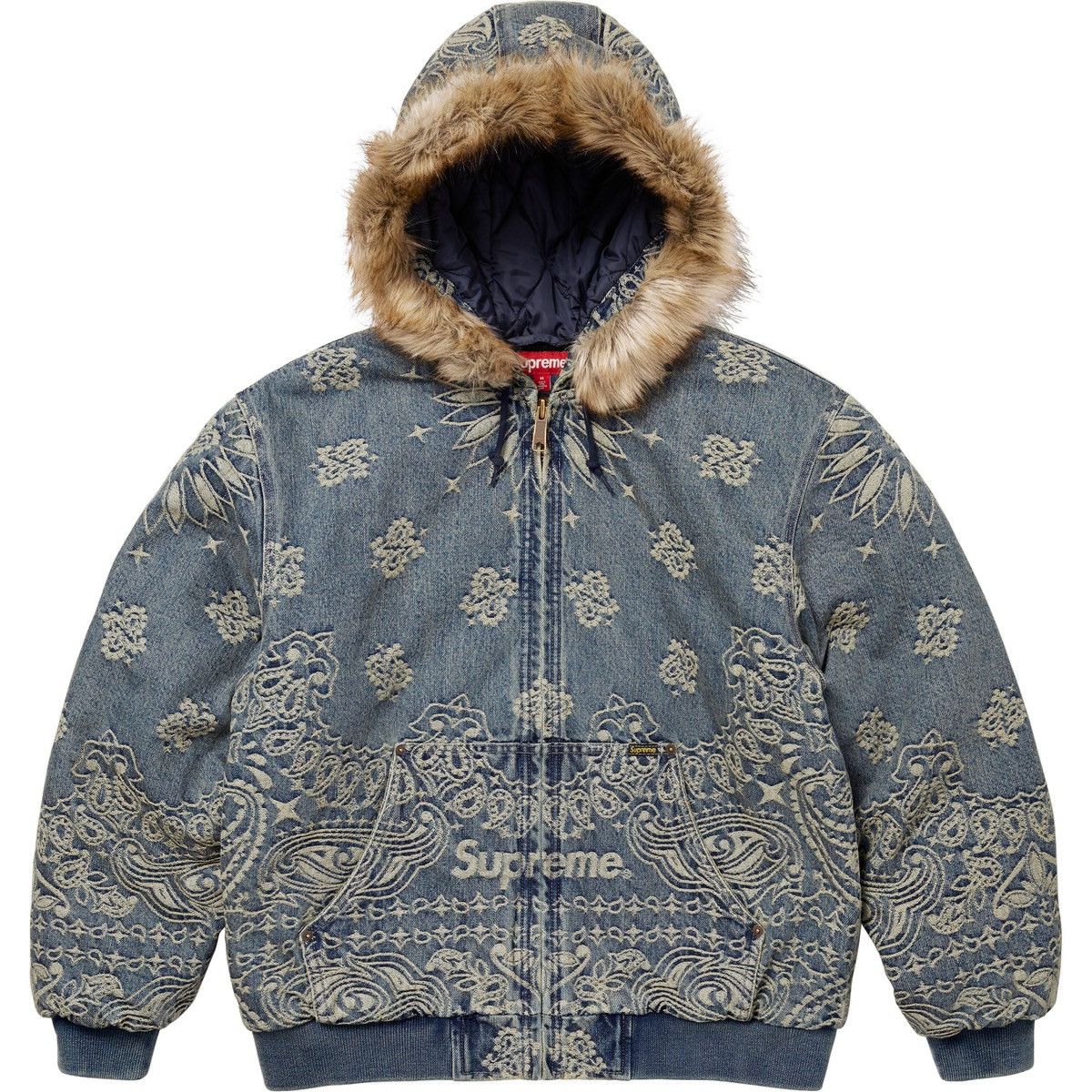 Supreme Supreme Jacquard Denim Jacket Blue Large | Grailed
