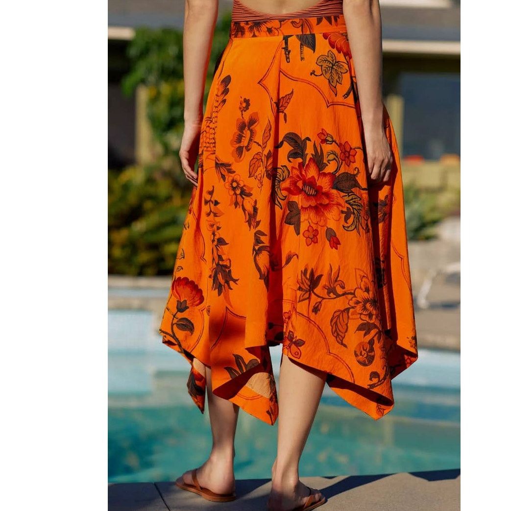 Anthropologie New Anthropologie Asymmetrical Floral Midi Skirt $170 SIZE 2 Size 26" / US 2 / IT 38 - 2 Thumbnail