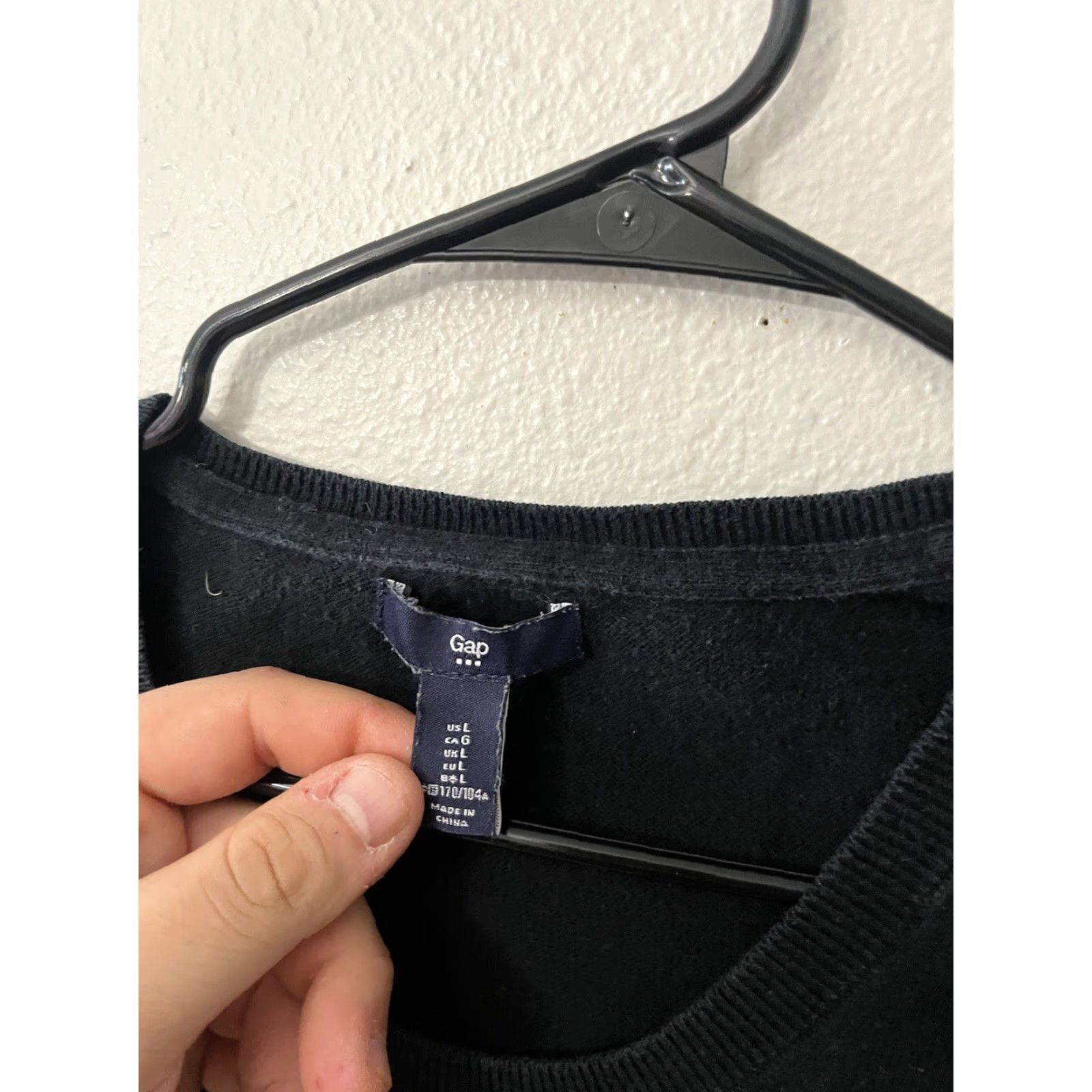 Gap Gap Sweater Adult Women 3/4 Sleeve Black Cotton Pullover Knit Size L / US 10 / IT 46 - 2 Thumbnail