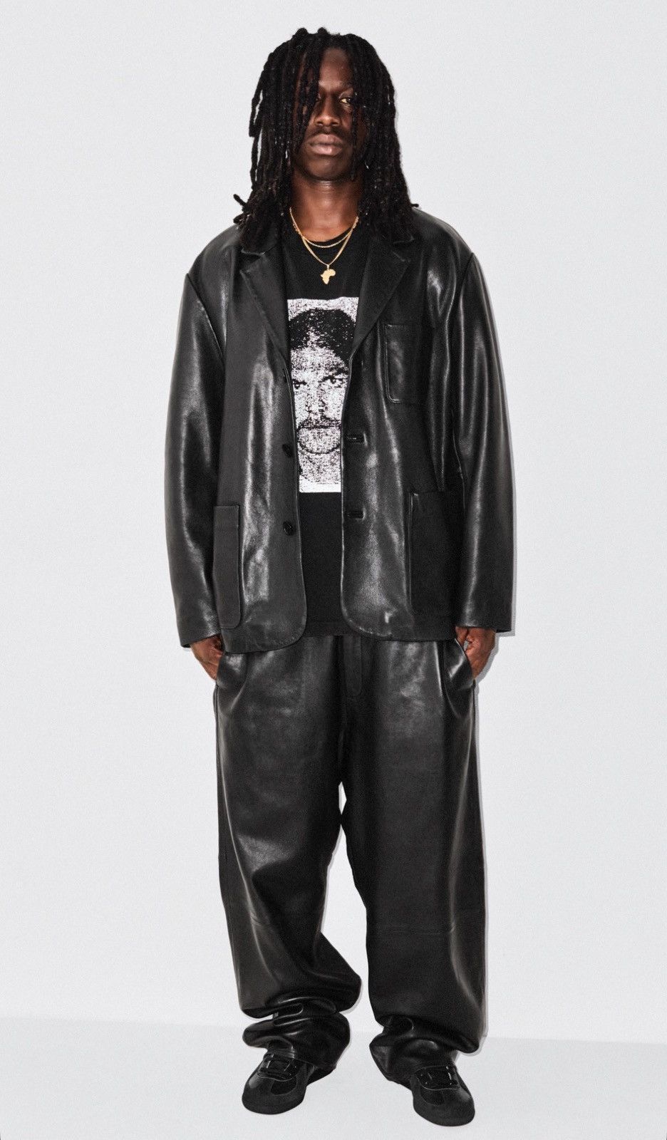 Yohji Yamamoto Supreme 2025 Yohji Yamamoto leather wide pants Size US 32 / EU 48 - 1 Thumbnail