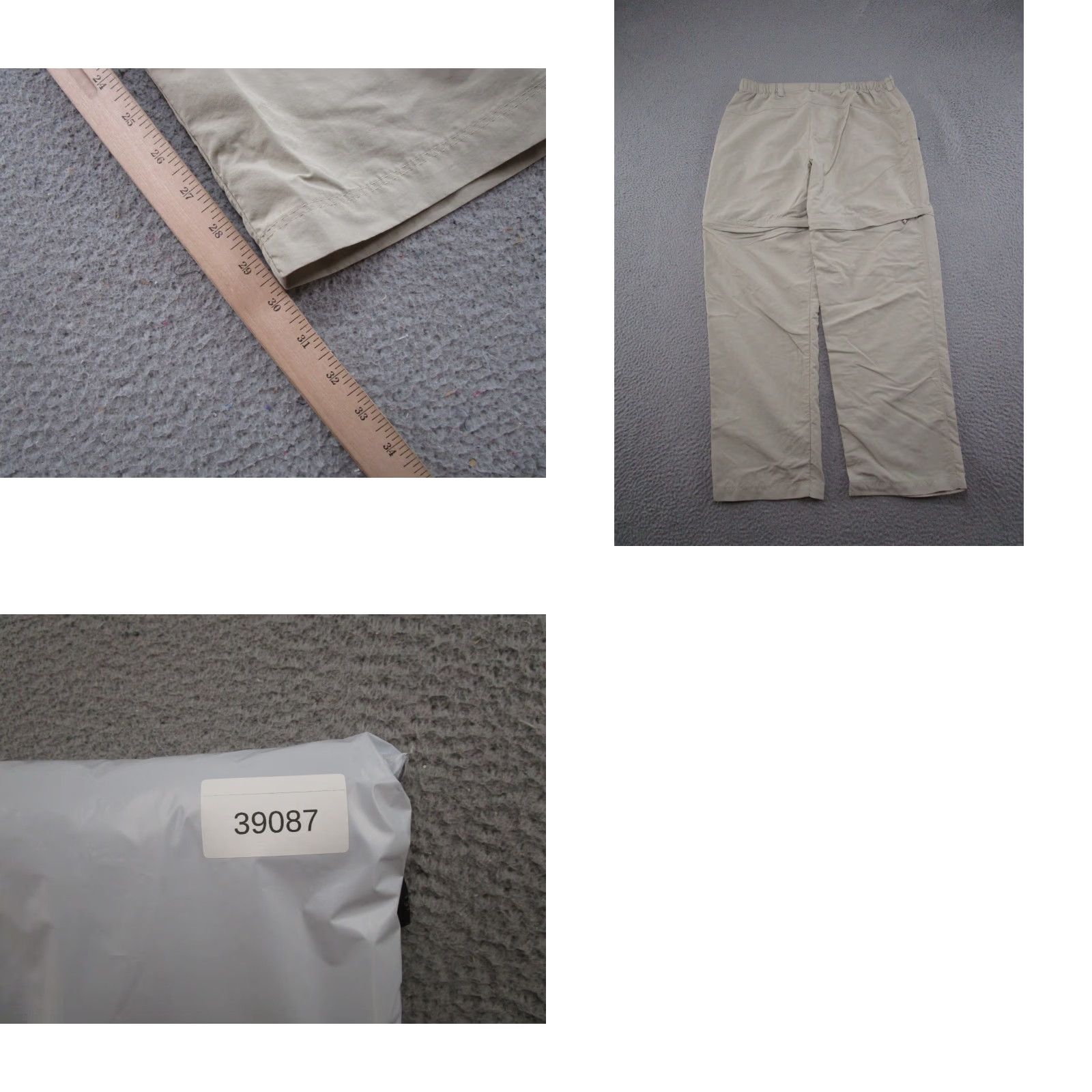 Vintage White Sierra Nylon Convertible Men's Pants XL Inseam 31" Beige Cargo Pocket Straight Regular Summer Spring Fall Clothing Men Size US 36 / EU 52 - 9 Thumbnail