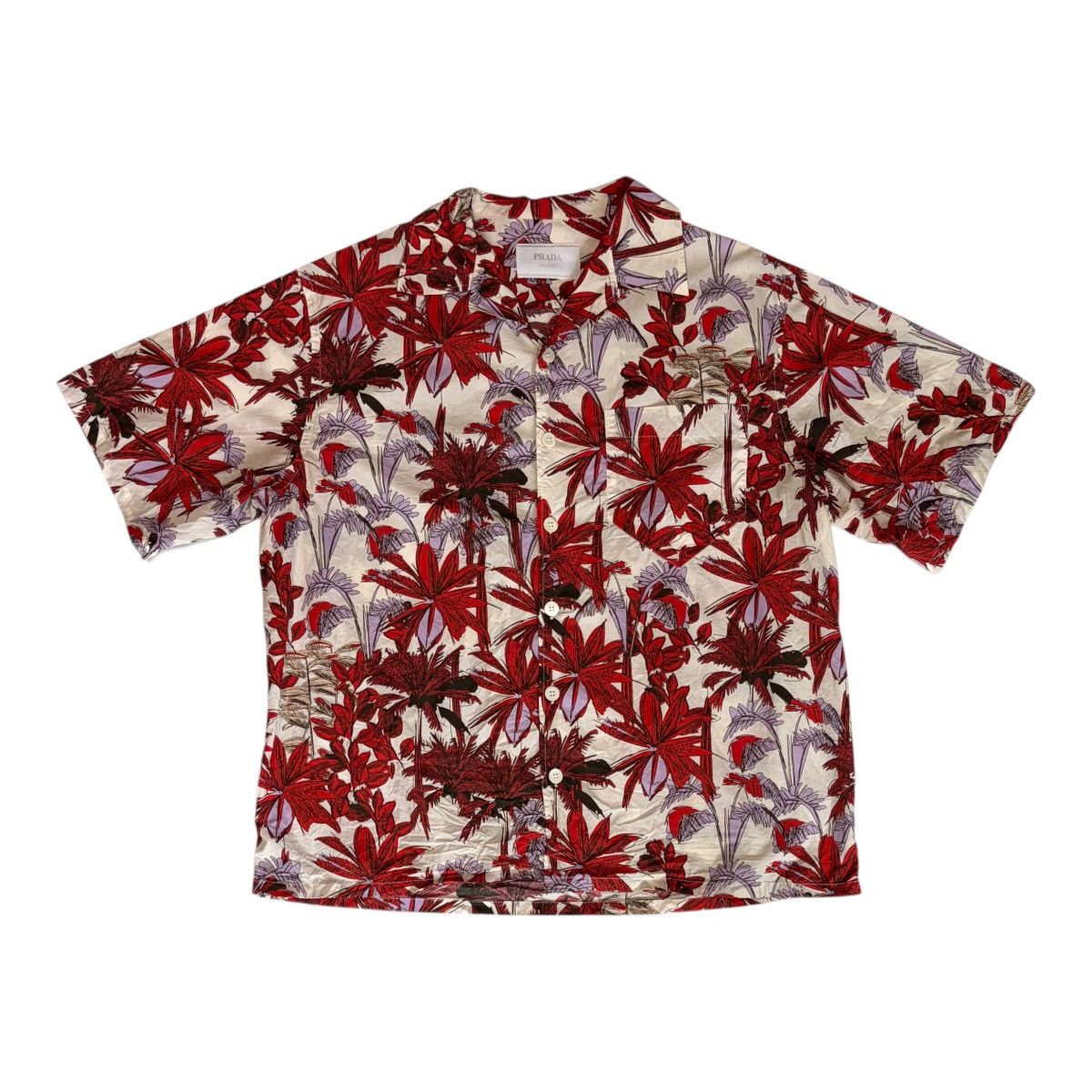 Prada Prada frankenstein bowling shirt (red roses) | Grailed