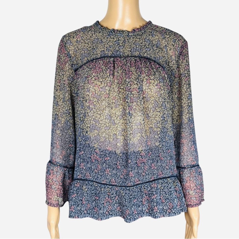 Lucky Brand Lucky Brand Peasant Chiffon Long Sleeve Floral Blouse Size Size XL / US 12-14 / IT 48-50 - 1 Thumbnail