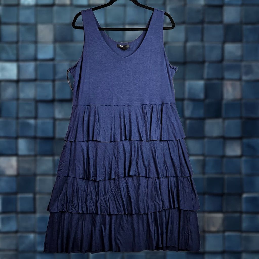 Style & Co Style & Co Dress Womens XL Blue Tiered Ruffle Sleeveless Stretch NWT Size XL / US 12-14 / IT 48-50 - 1 Thumbnail