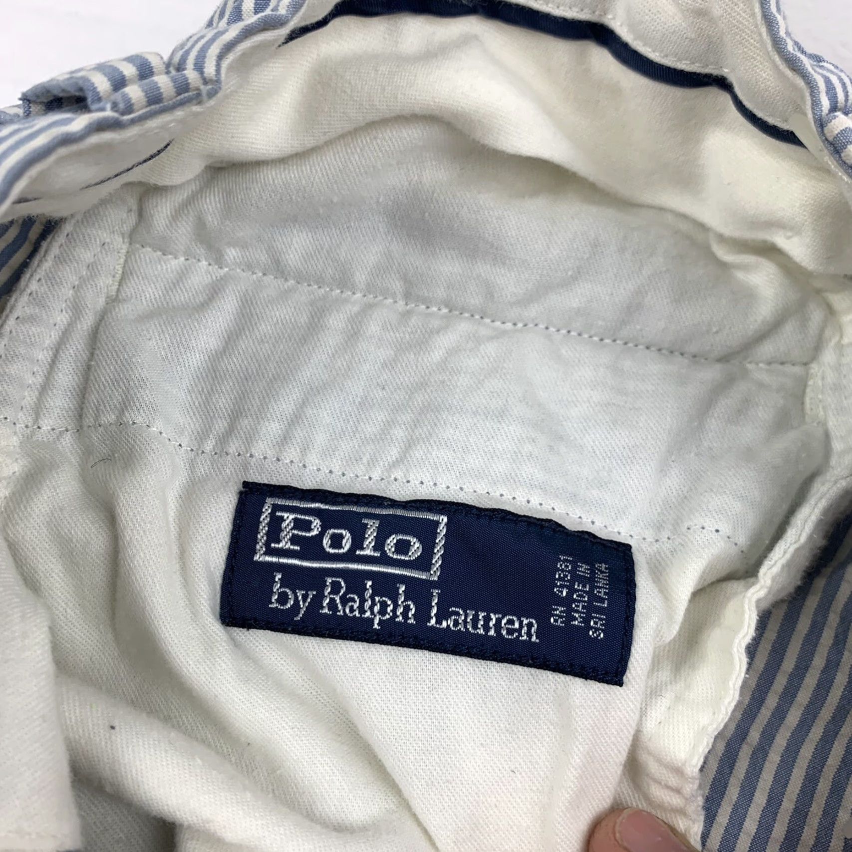 Polo Ralph Lauren VINTAGE Polo Ralph Lauren Pants Adult 36 Blue White Stripes Straight Leg 90s Y2K Mens Size US M / EU 48-50 / 2 - 2 Thumbnail