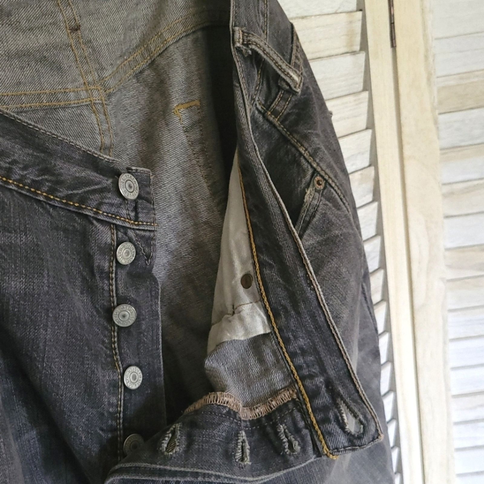 Levi's Levi's Button Fly Relaxed Mens Gray Jeans Size 36 36x29 Size US 36 / EU 52 - 3 Thumbnail