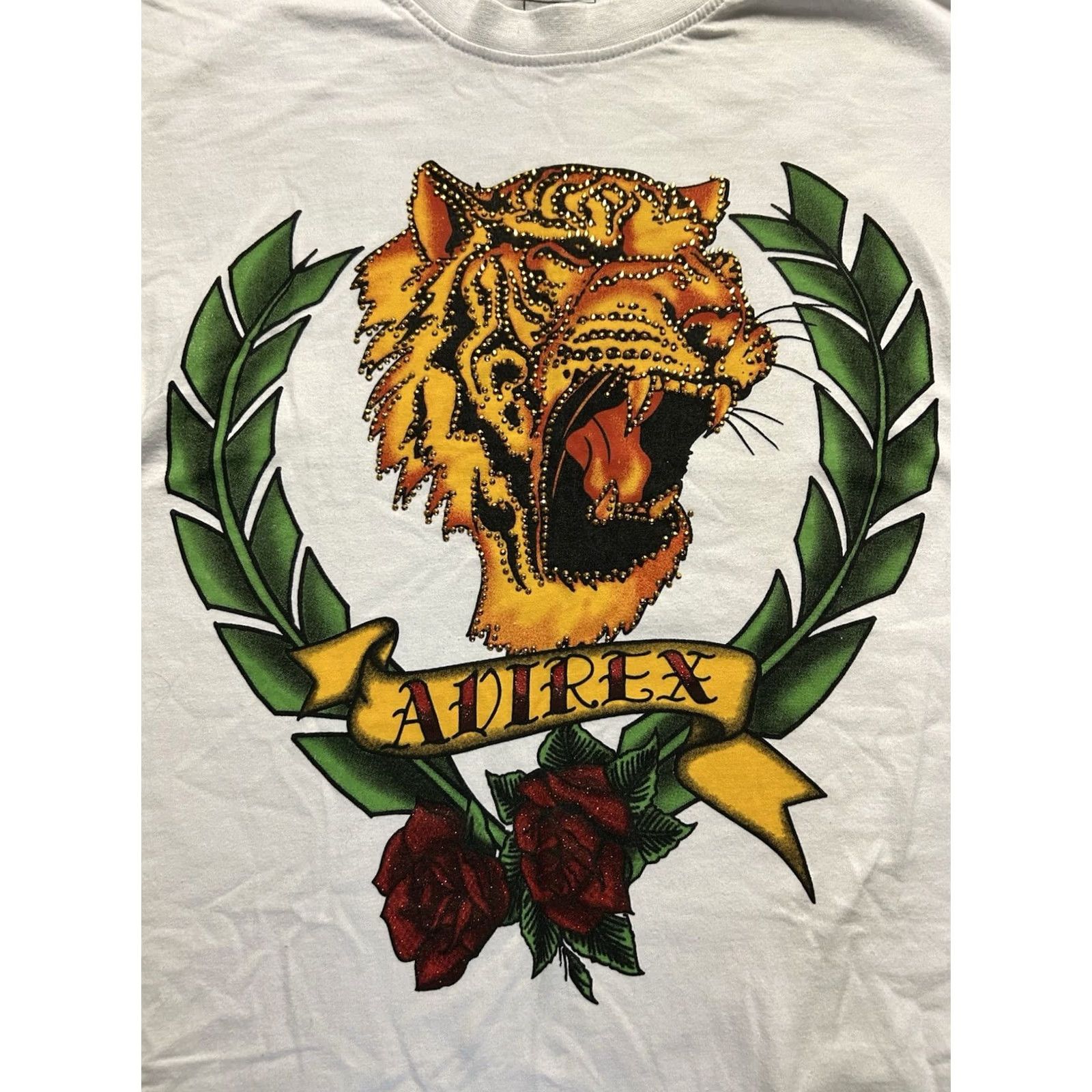 Avirex VINTAGE Avirex Tiger Short Sleeve Mens XL T-Shirt White Size US XL / EU 56 / 4 - 3 Thumbnail