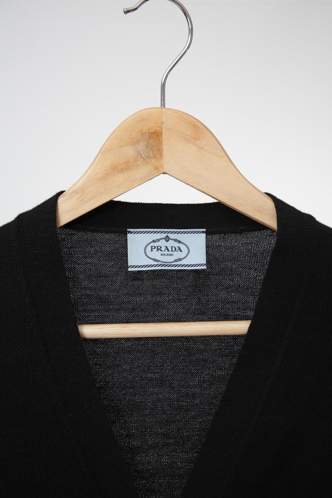 Prada Prada Knit Virgin Wool Black Cardigan Sweater Size S / US 4 / IT 40 - 2 Thumbnail