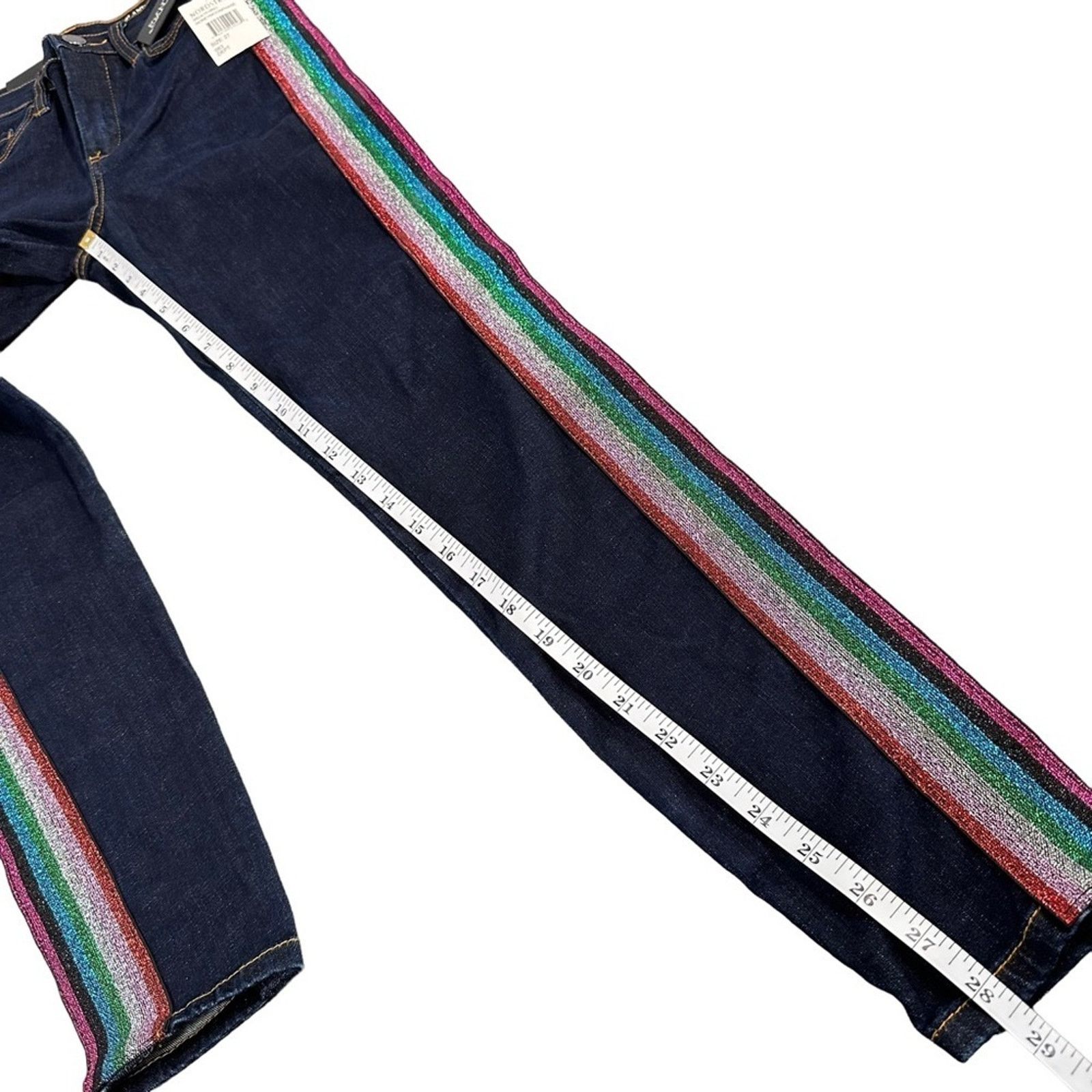 BLANKNYC BLANKNYC The Bond Metallic Glitter Mid Rise Skinny Jeans Size 27" / US 4 / IT 40 - 5 Thumbnail