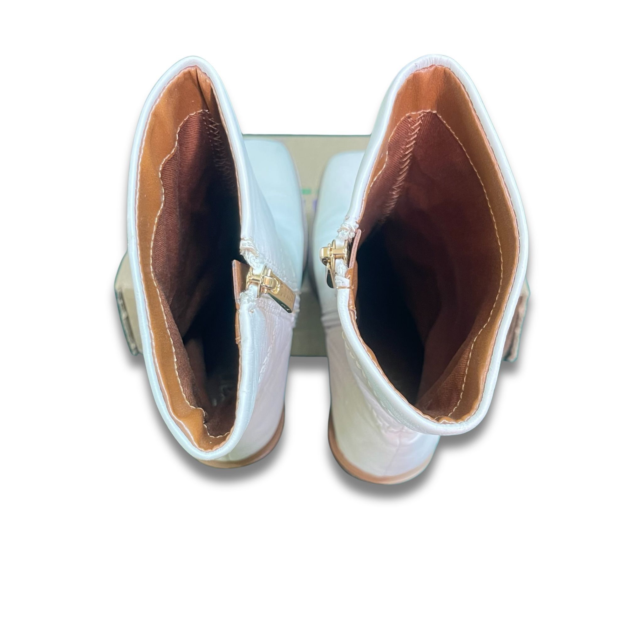 Franco Sarto Franco Sarto White Leather Ankle Boots Size 6.5 Block Heel C Size US 6.5 / IT 36.5 - 6 Thumbnail