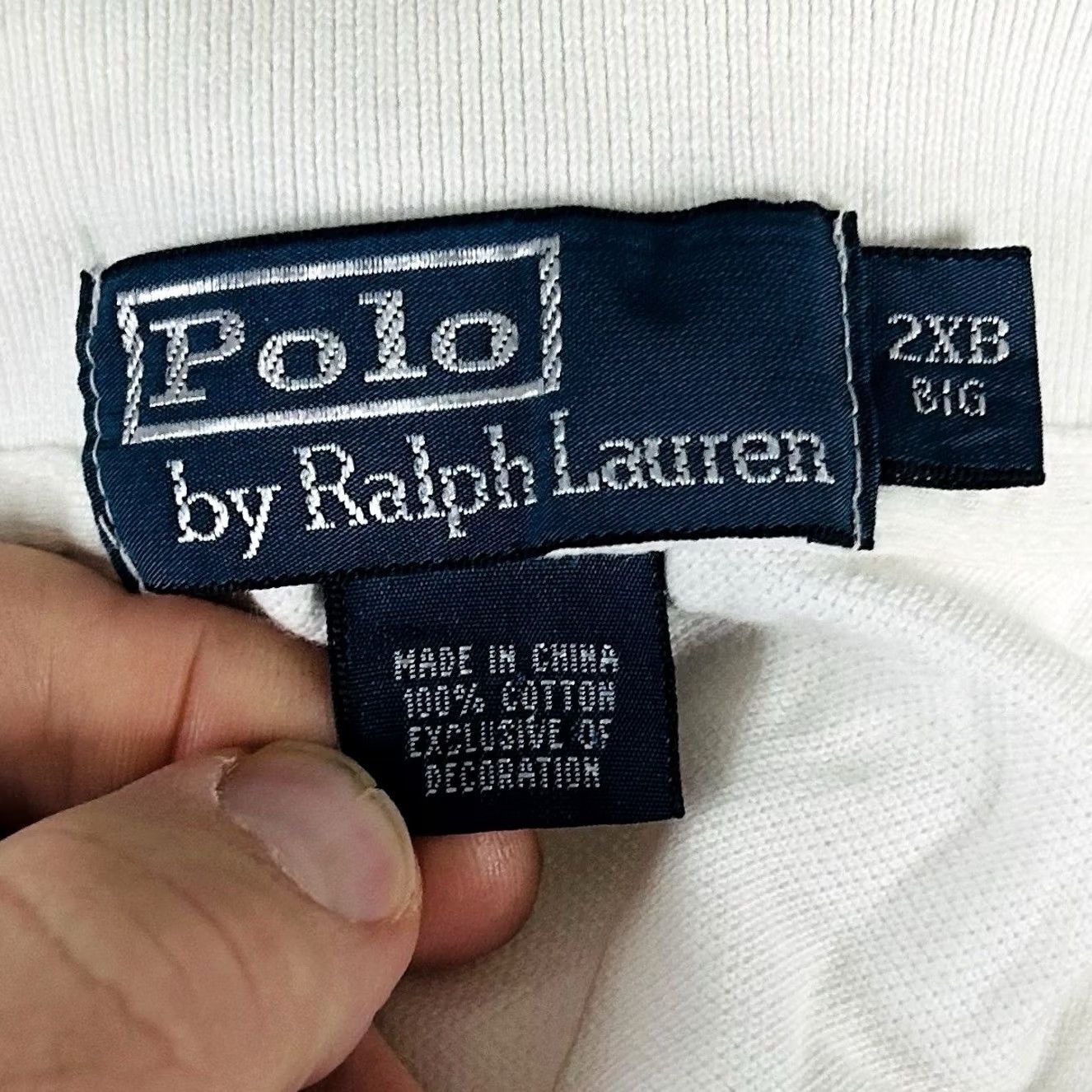 Polo Ralph Lauren Polo Ralph Lauren Polo Shirt Big 2XB White Cotton Long Sleeve Rugby Shirt All White 100% Cotton Mens Large Tall Size US XXL / EU 58 / 5 - 3 Thumbnail